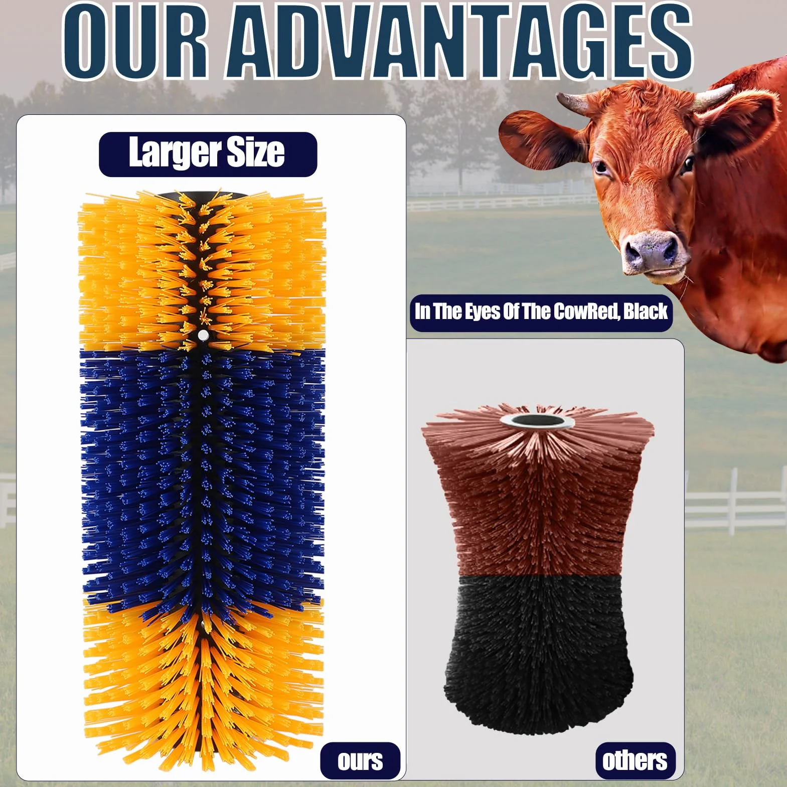 Brosses à Gratter pour Bétail, Massage pour Mouton Cheval Vache, Grattoirs Animaux Ferme (Jaune 2)