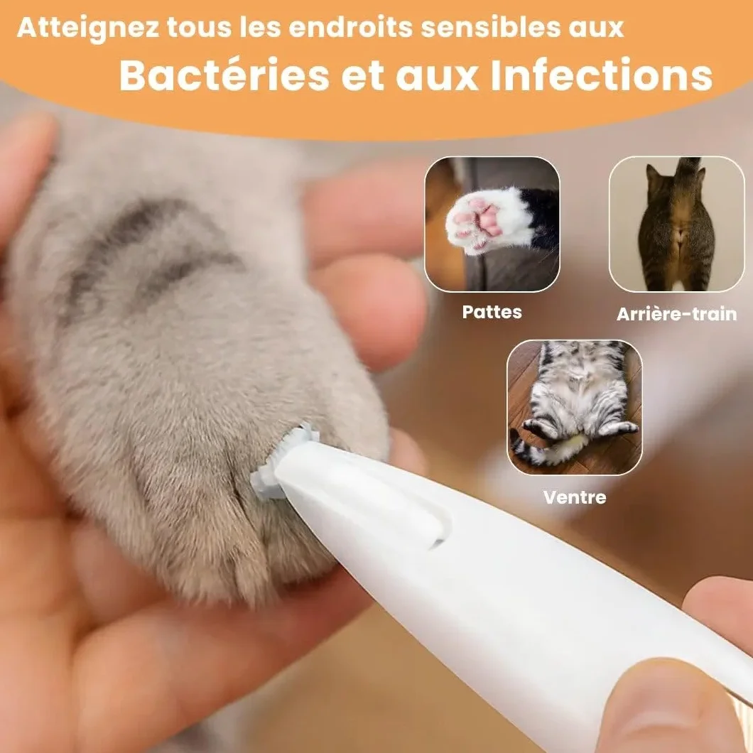 Tondeuse de Précision pour Chat Silencieuse 35dB Rechargeable USB IPX4 120g