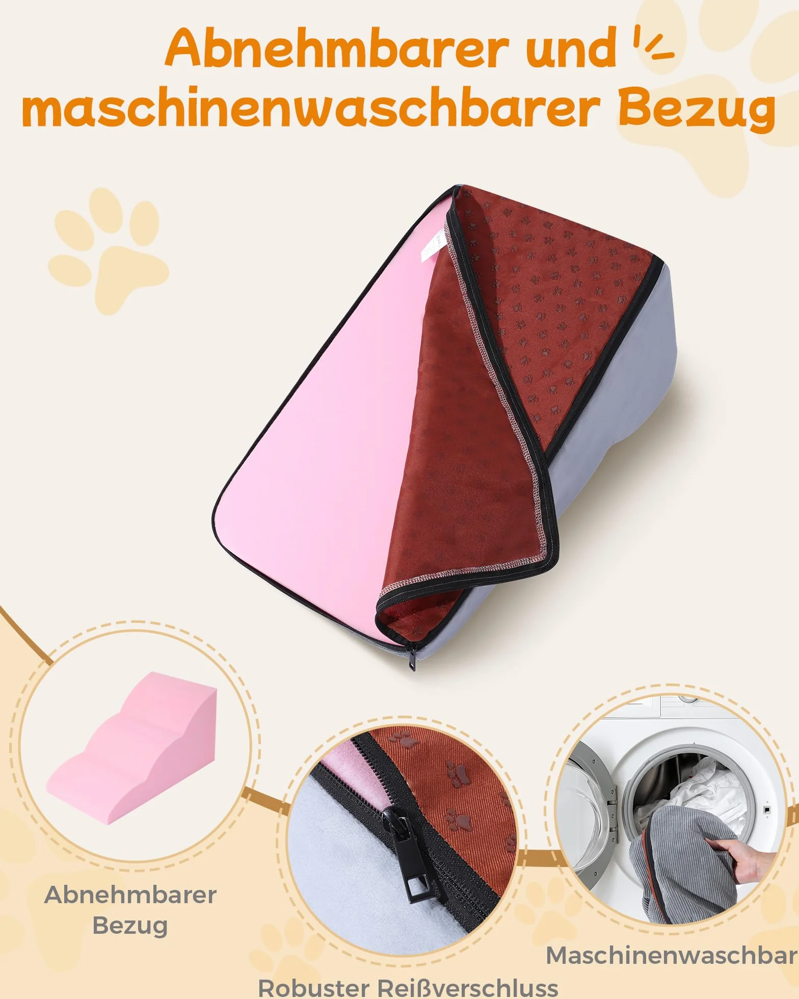 Marchepieds pour Chien 3 Niveaux 32 x 60 x 30 cm Rampe en Mousse 30 cm Antidérapant pour Canapé et Lit Haut