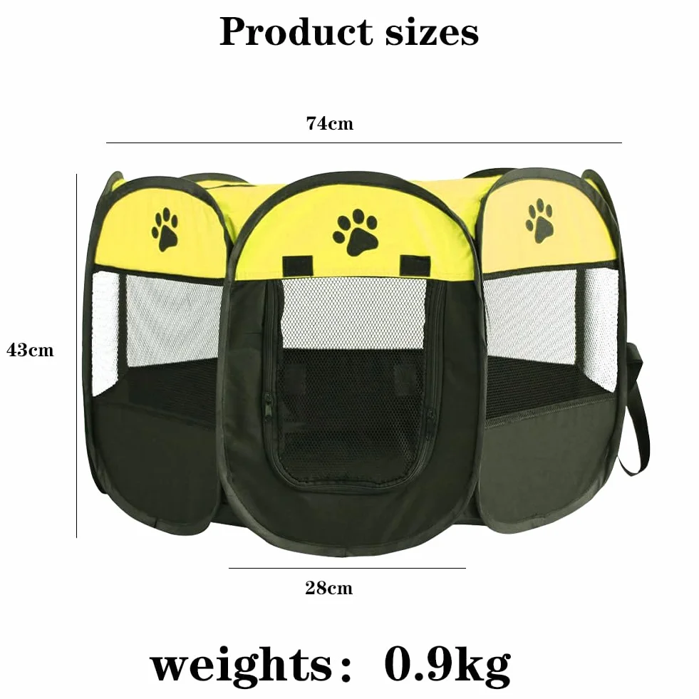 Parc pour Chiots Pliable en Tissu Oxford Étanche Fruit Vert