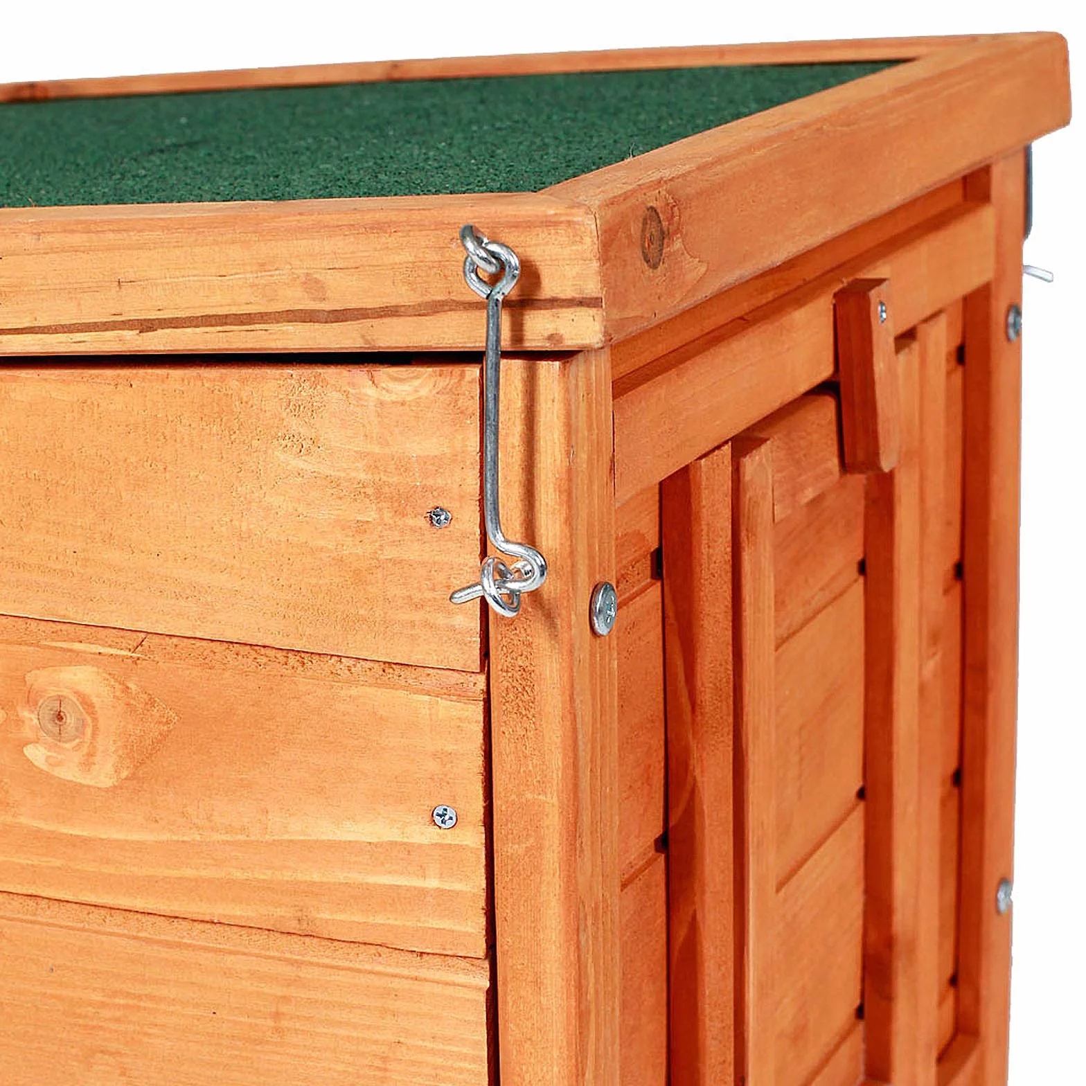 Clapier en Bois avec Deux Entrées 43x43x52 cm Toit Rabattable Bitume Hydrofuge Pieds Plastique
