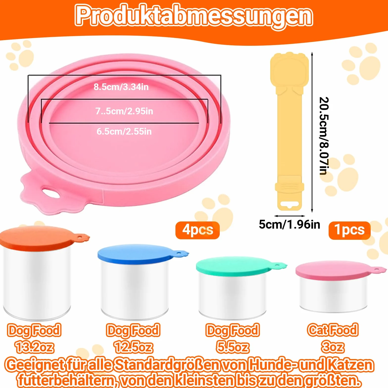 Couvercles Universels Silicone 6,5/7,5/8,5 cm Réutilisables Sans BPA – Lot de 4 + Cuillère