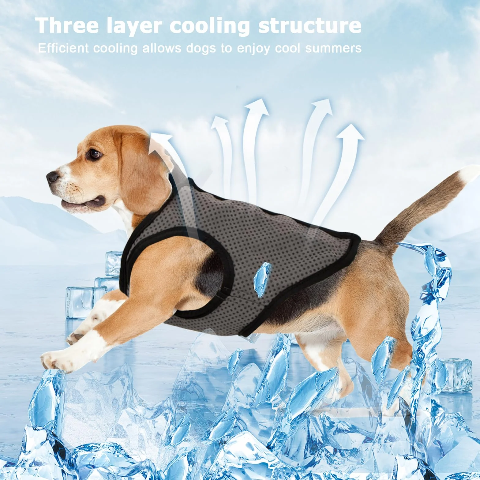 Gilet de Refroidissement Chien Tailles 5 Veste Rafraîchissant Petite Moyenne Grande Taille Été Manteau Cool Confortable Extérieur Camping XL