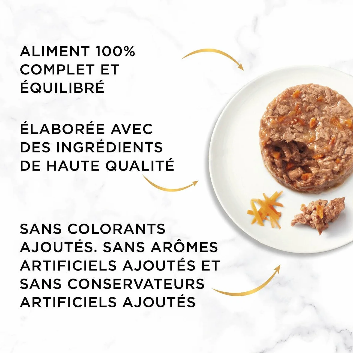 GOURMET | Gold | Double Délice | Chat Adulte | Filettines en Sauce | Bœuf et Poulet, Lapin et Foie, Poisson de l'Océan Sauce aux Epinards, Canard et Dinde | Boîtes | Lot de 8 (12 x 85 g)