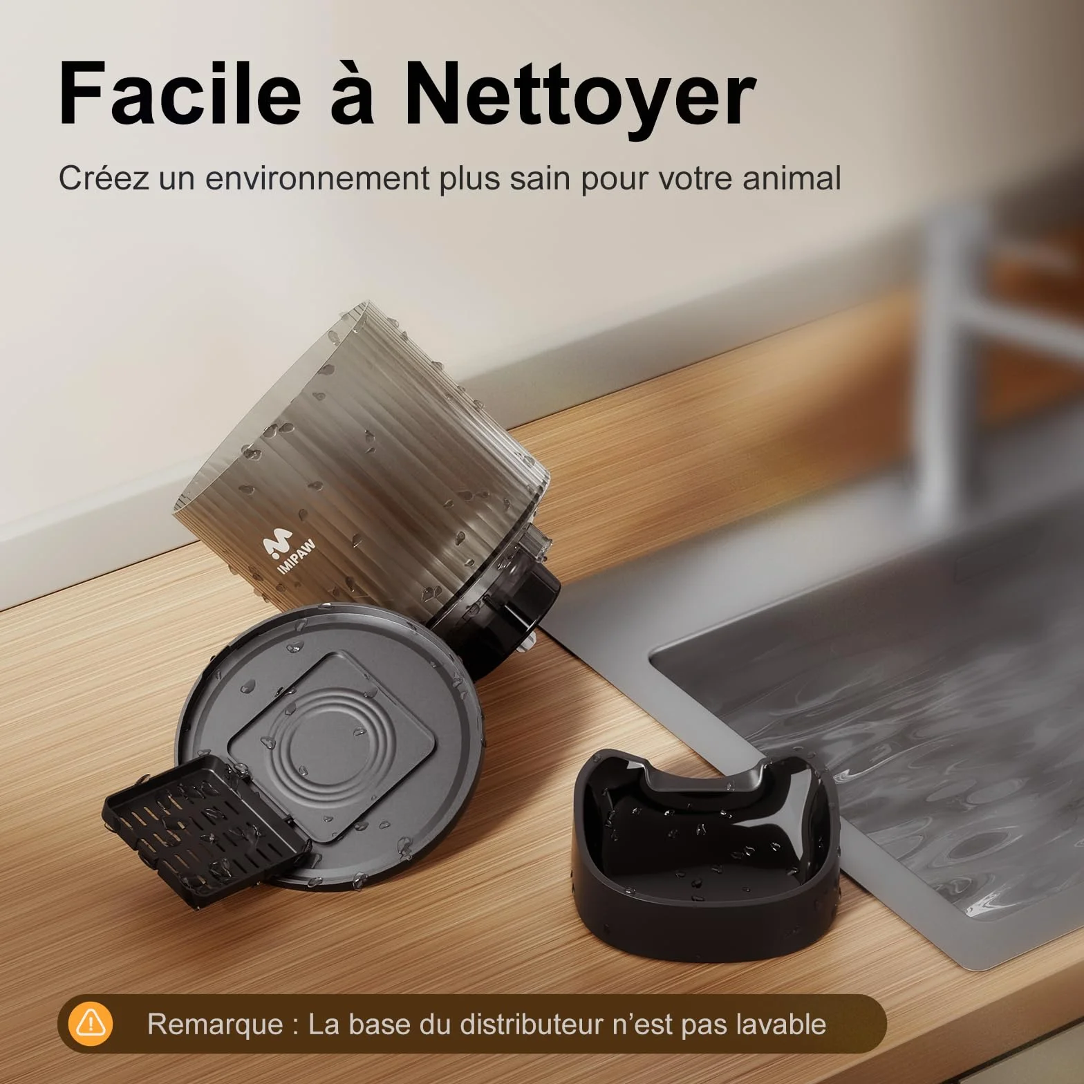 IMIPAW Distributeur Croquettes Chat Automatique WiFi 5G 2.4G Contrôle App 10 Repas par Jour 4L Mangeoire Nourriture Sèche