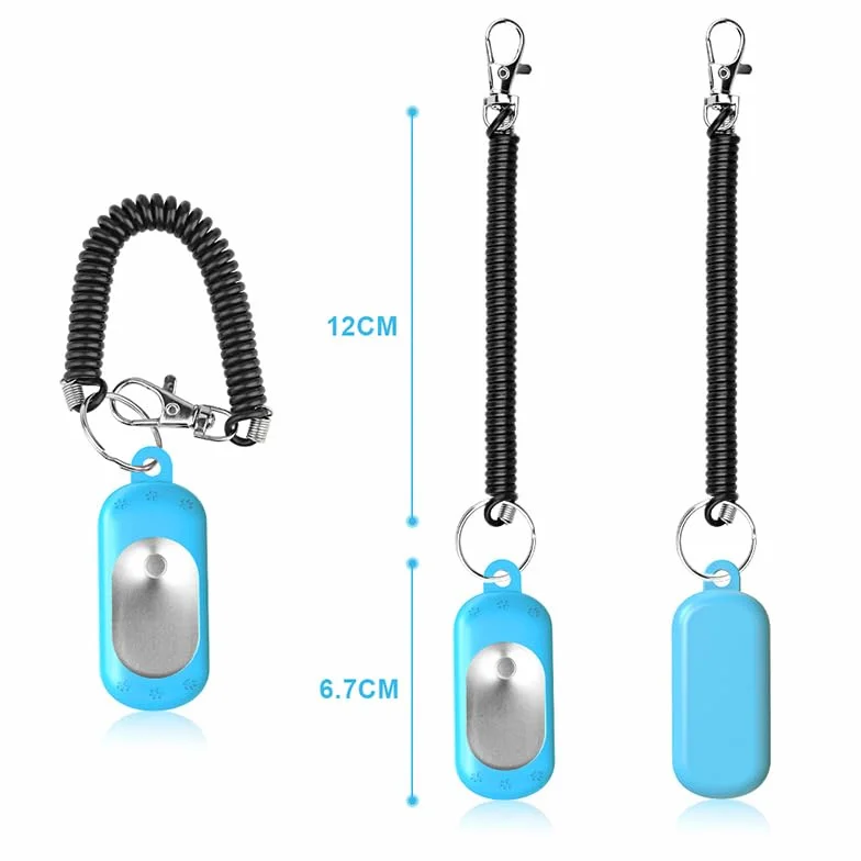 Clicker pour chien, 5, durable, portable, outil d'entraînement interactif avec bout des doigts, clicker d'entraînement avec extension, convient également pour les chats et les chevaux