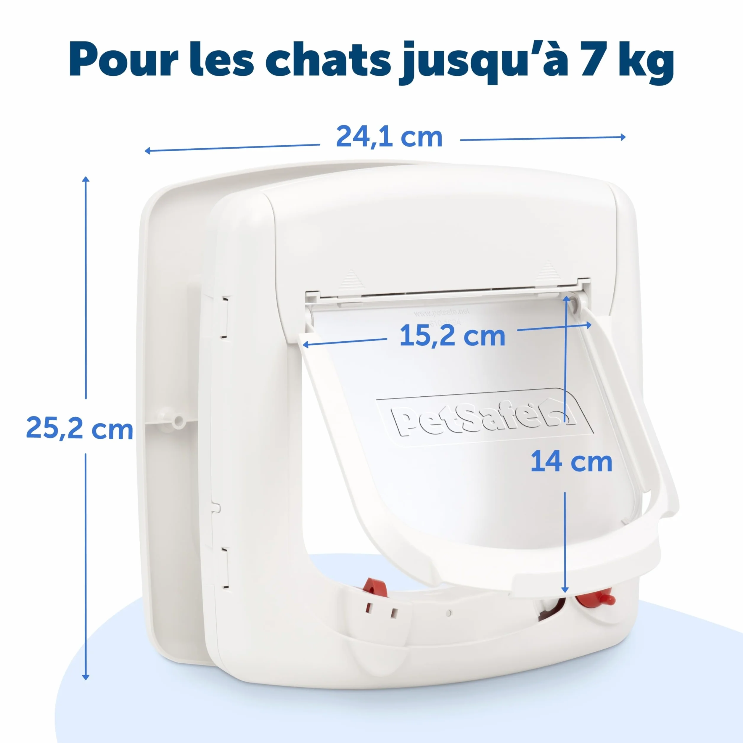 Petsafe Chatière Magnétique Deluxe Staywell pour Chat avec Verrouillage 4 Positions Collier Clé Magnétique Blanc