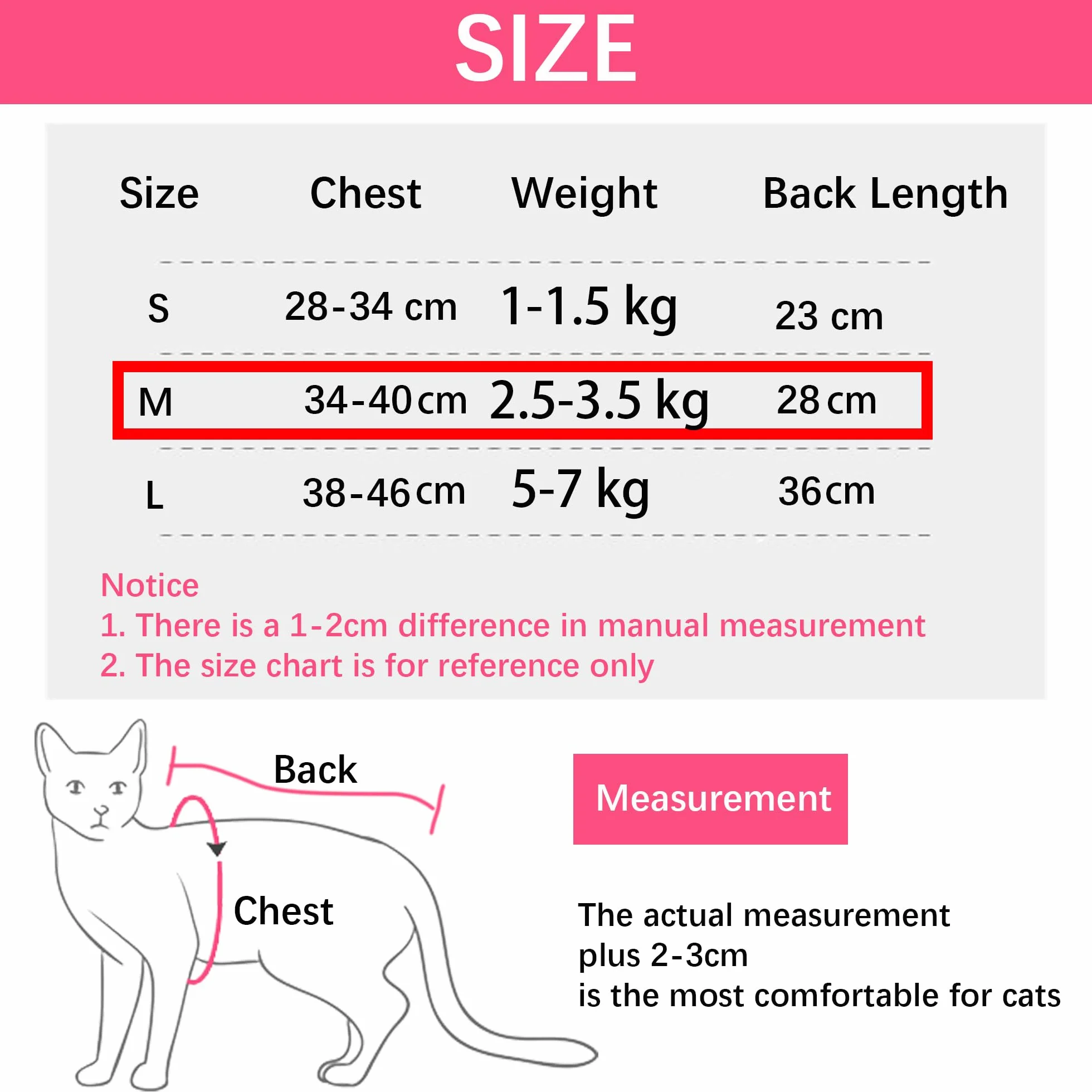 Gilet Chat Anti Léchage Après Chirurgie Restauration Abdominaux M 2.5-3.5kg Rose