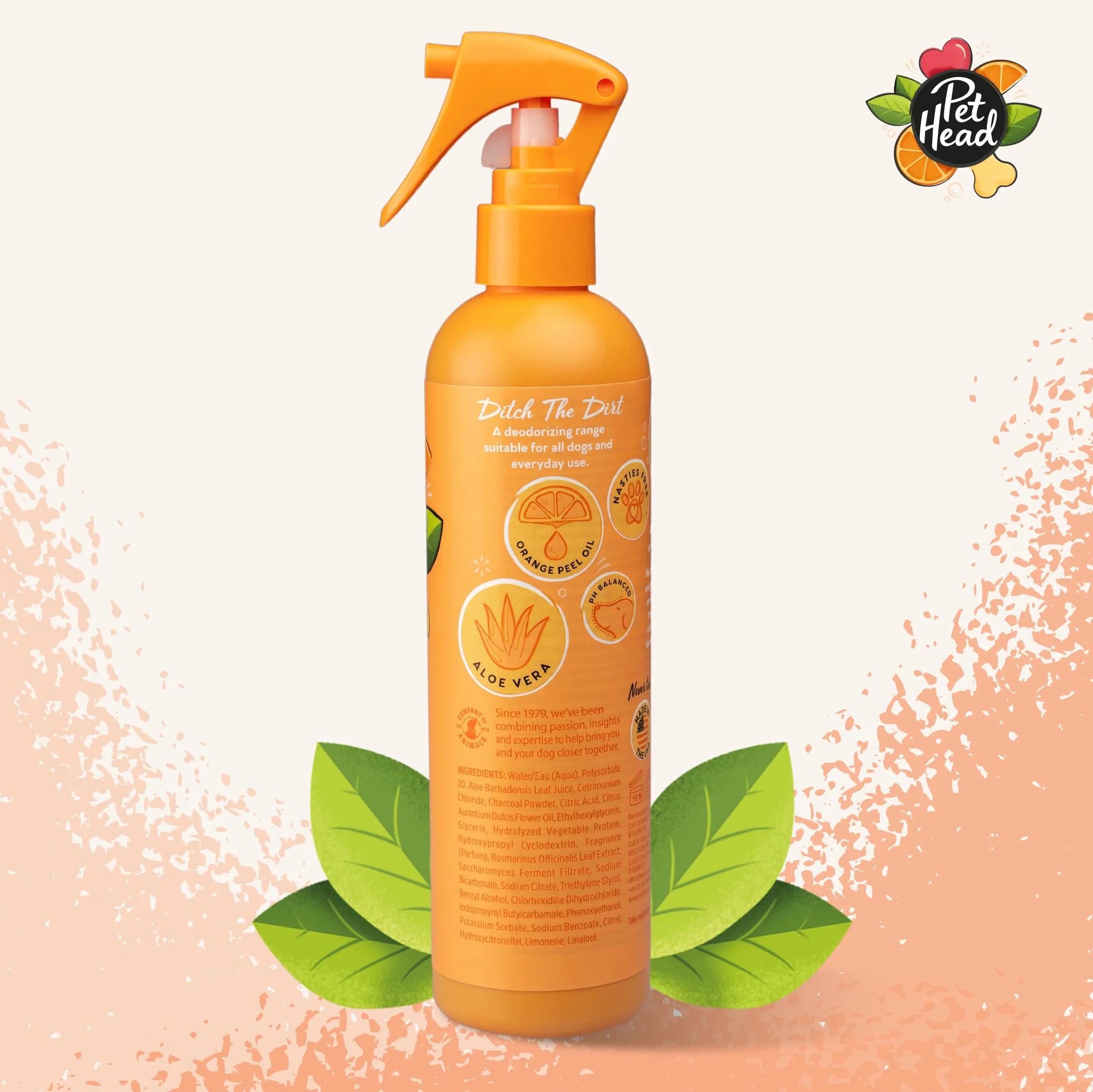 Pet Head Ditch The Dirt Spray Désodorisant pour Chien Parfum d’Orange 300ml