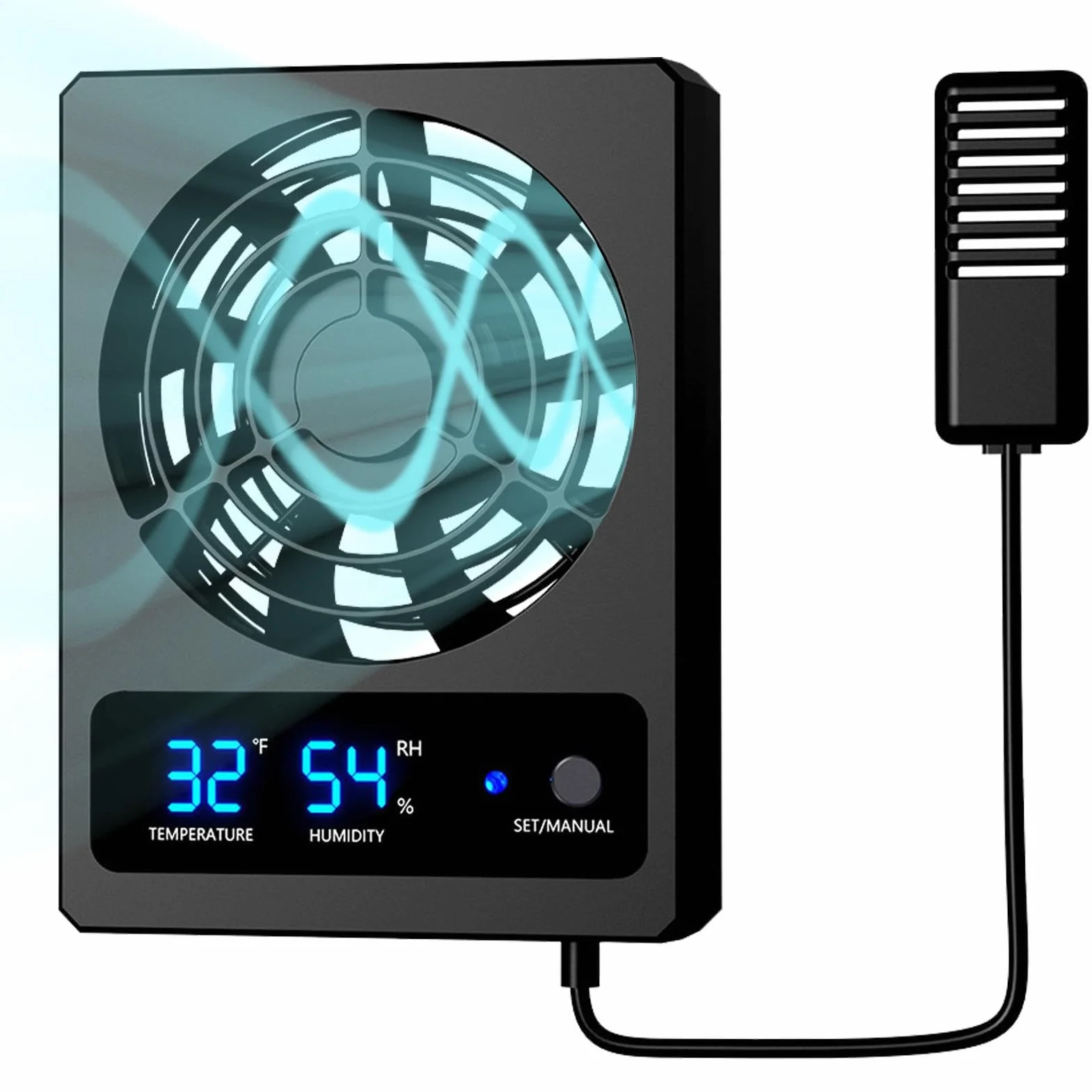 ventilateur terrarium numérique Ventilateur de refroidissement numérique pour reptiles Ventilation silencieuse reptile Refroidissement terrarium pour reptiles avec affichage LEDt