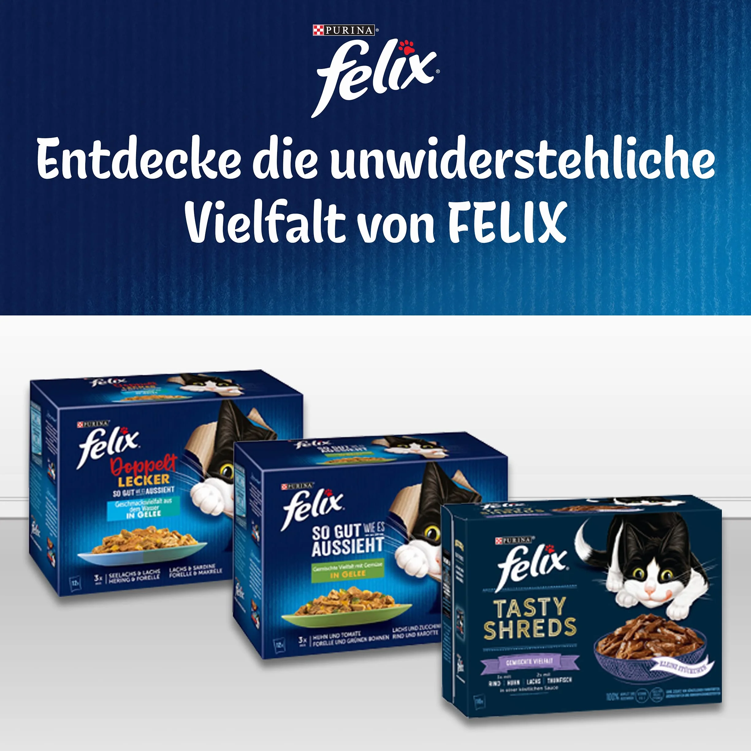 Felix Nourriture Humide pour Chat en gelée, mélange de variétés, Lot de 120 (120 x 85 g)