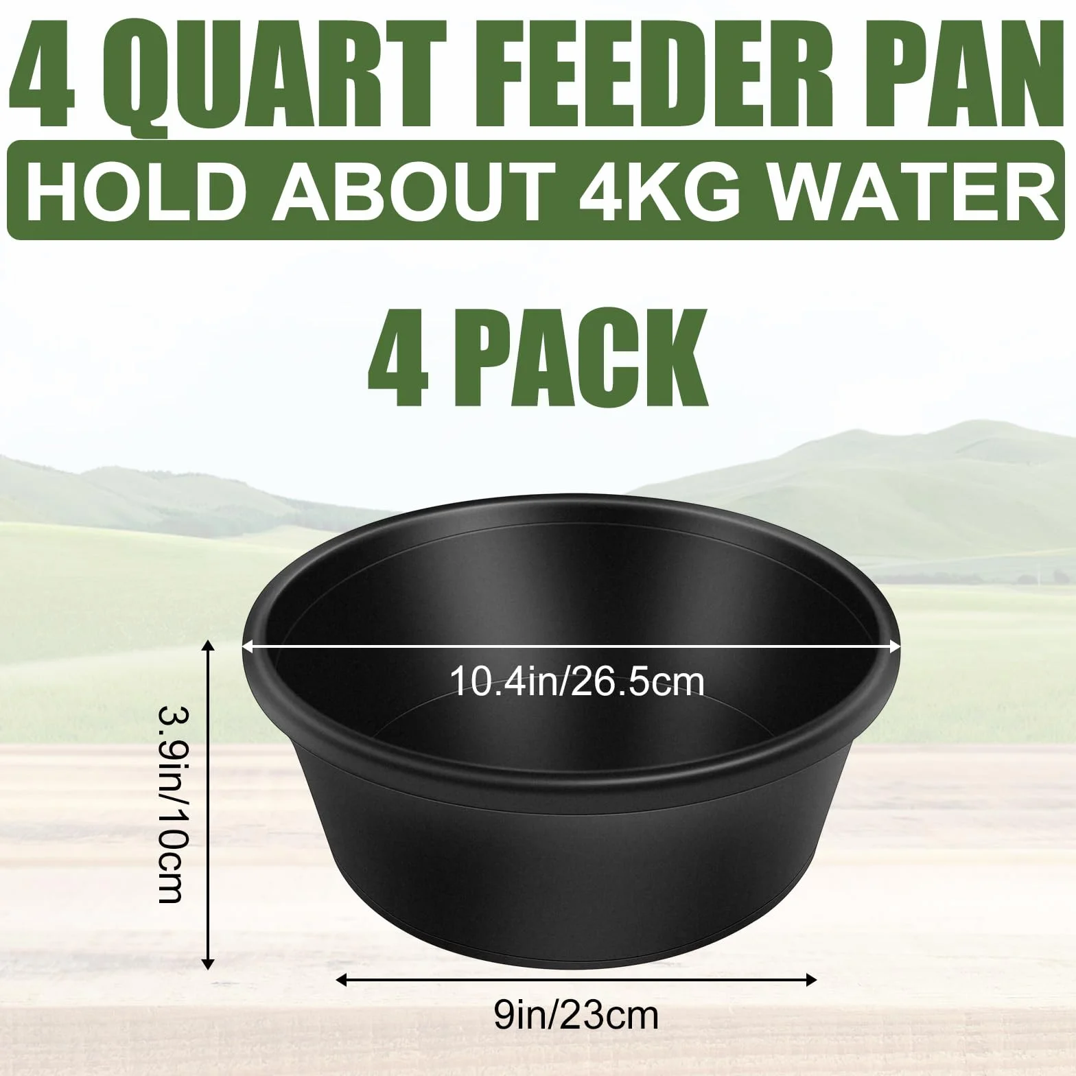 Mangeoires en caoutchouc durable 4 litres pour chevaux, chèvres, poulets