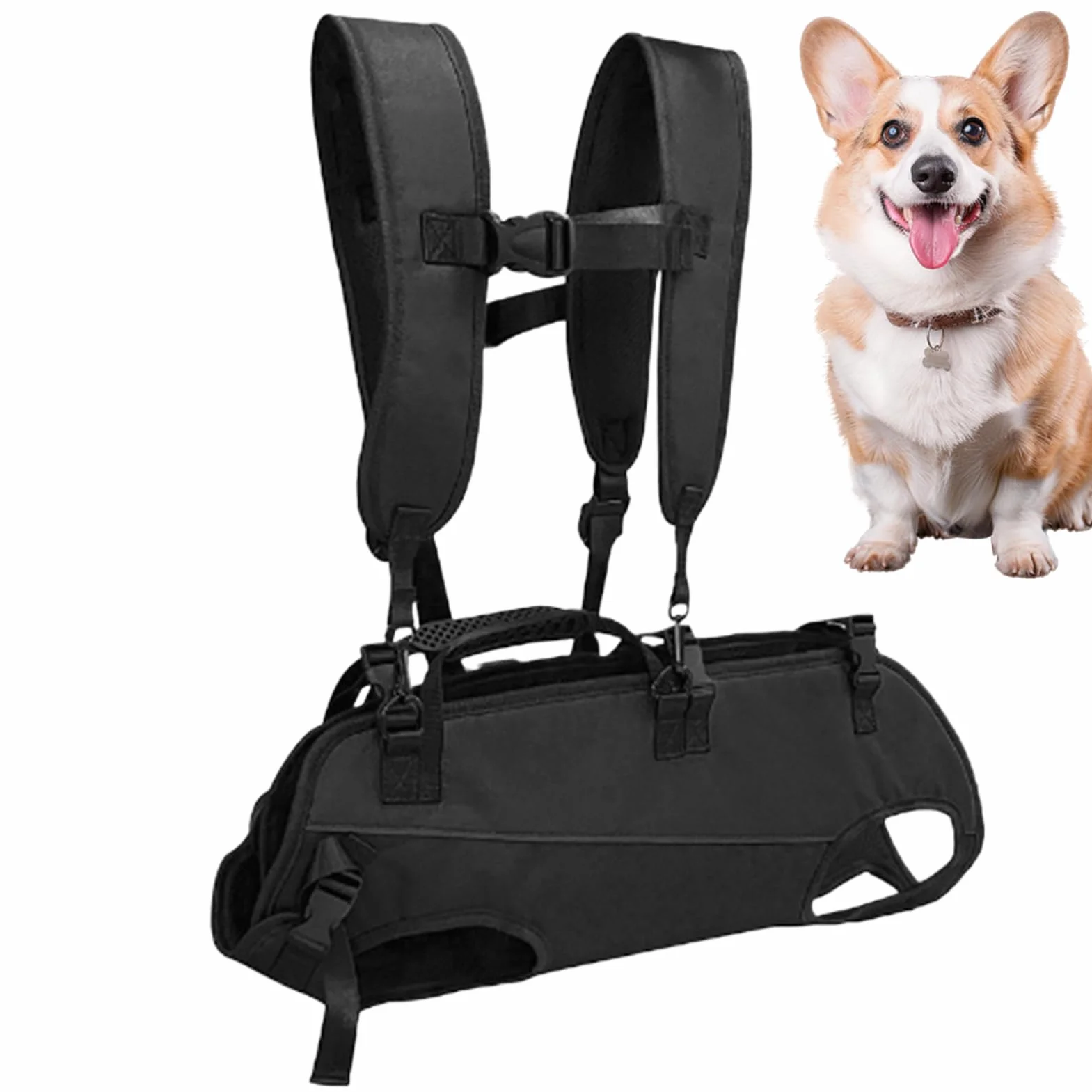 Écharpe de transport pour chien, sac à dos horizontal portable pour voyage randonnée vélo