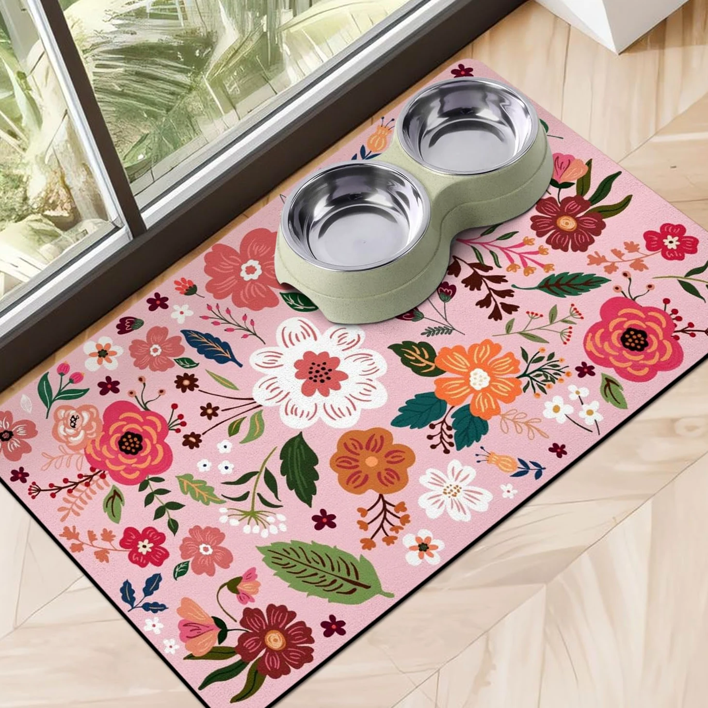 Tapis de nourriture pour chien pour sols, tapis absorbant pour gamelle pour chien pour distributeur de nourriture et d'eau, tapis de nourriture à séchage rapide pour chat