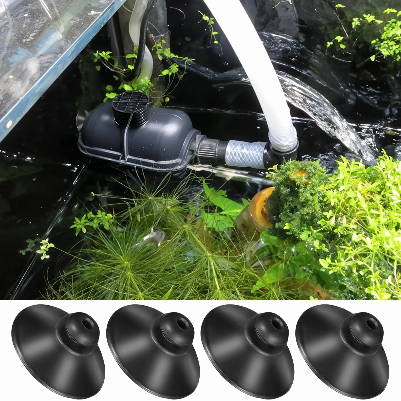 Lot de 12 ventouses en caoutchouc noir pour pompe d'aquarium, ventouses en verre pour tube de ligne aérienne, décoration d'aquarium
