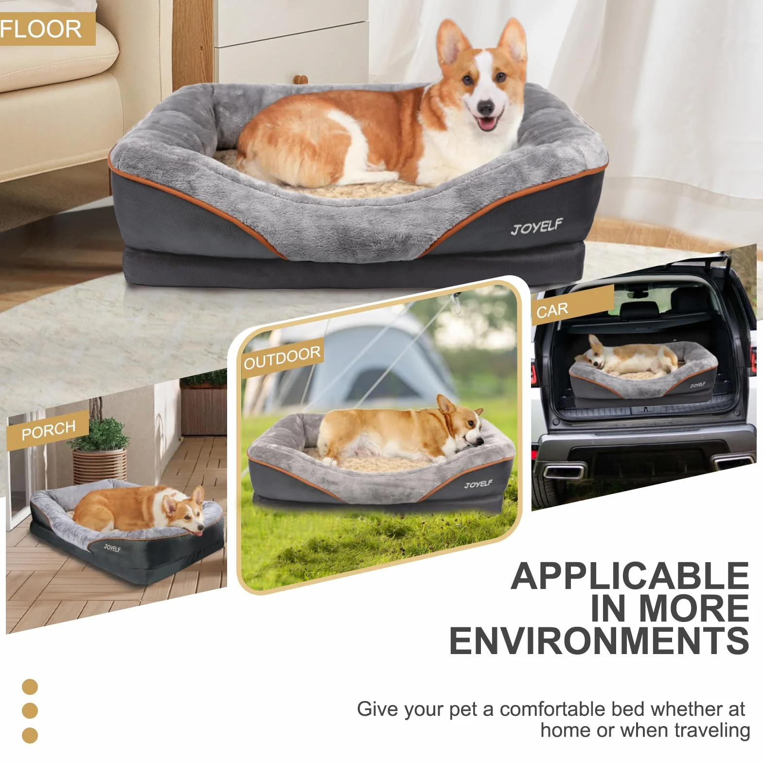 lit pour Chien orthopédique XXL en Mousse à mémoire de Forme avec Housse Lavable Amovible