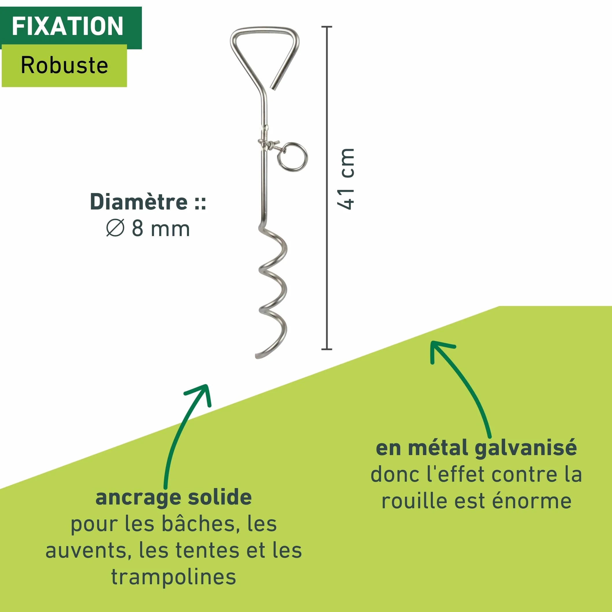 Windhager Piquet d'ancrage au sol en spirale 41 cm x 8 mm pour chien