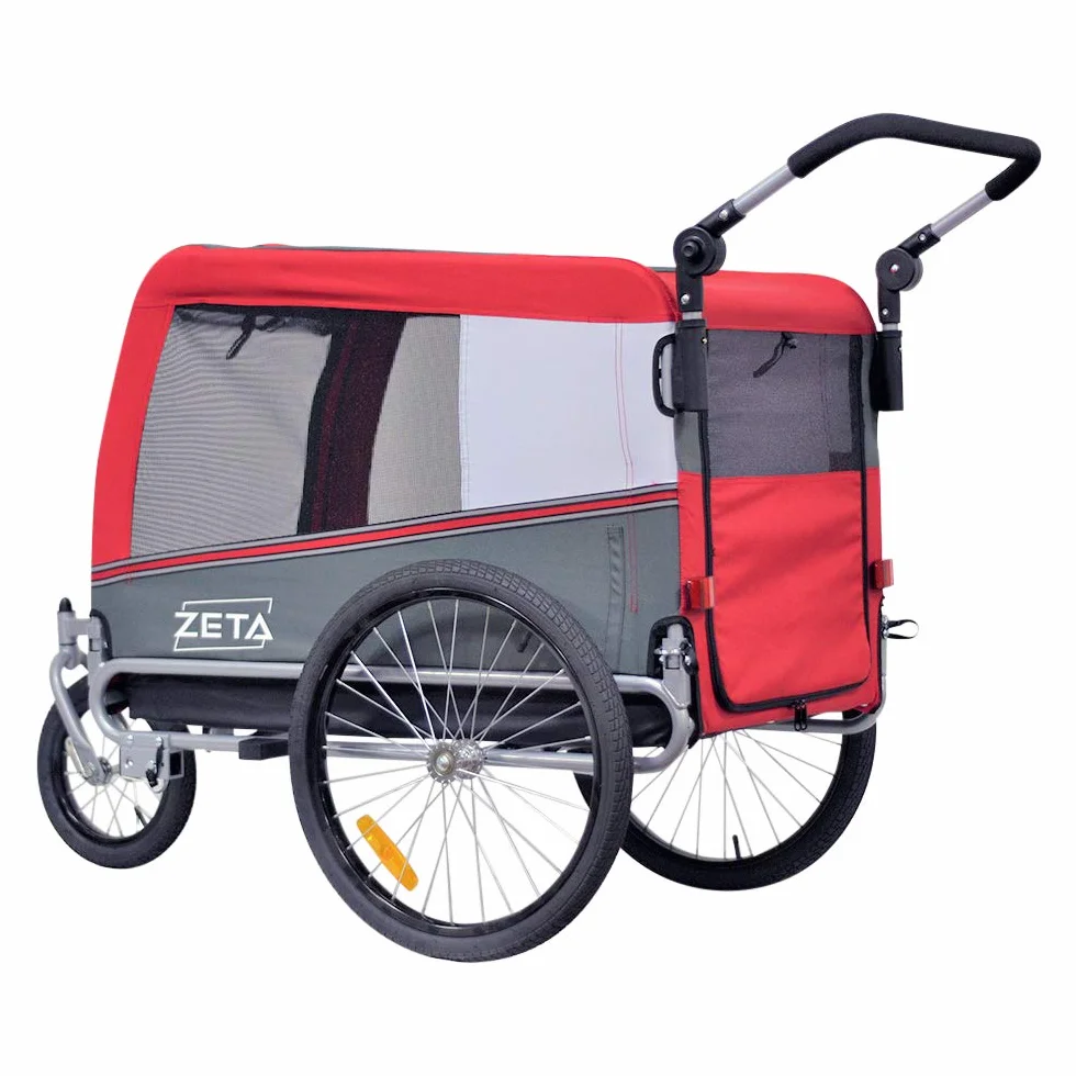 Remorque Vélo pour Animaux Zeta PAPILIOSHOP, Chariot Buggy Convertible en Poussette pour Chien, 3 Tailles
