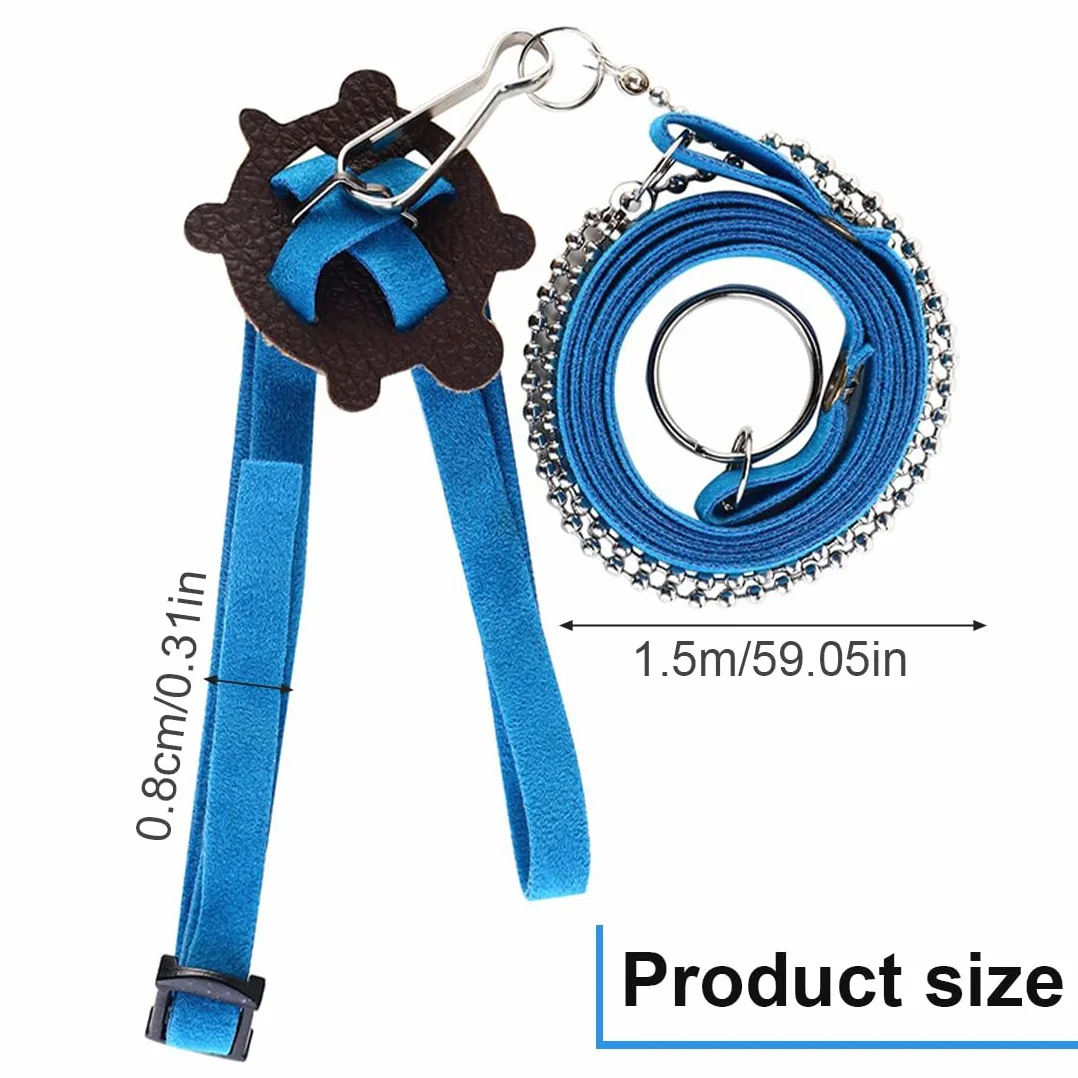 Harnais et Laisse avec Cloche pour Petits Animaux et Cochons d'Inde - Bleu, Taille L