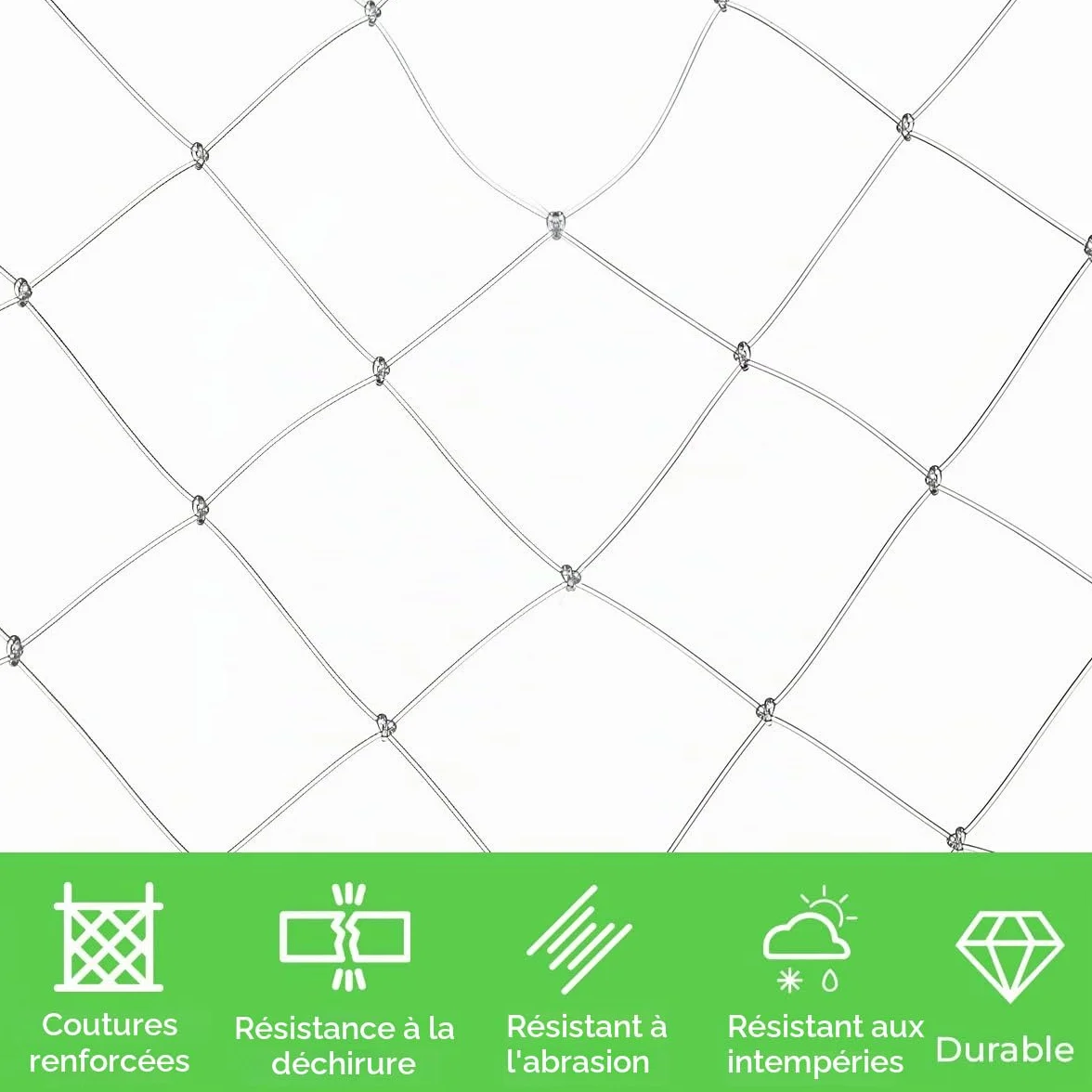 Filet De Protection Chat Nylon 8x3m Transparent Découpable sans Percer pour Balcon Porte Fenêtre