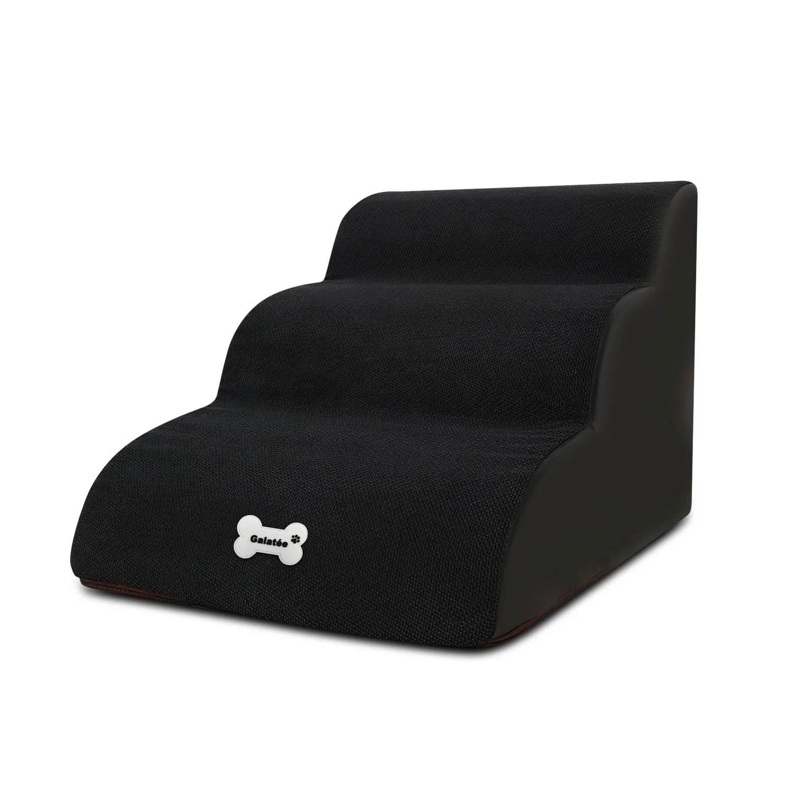 Galatée Escaliers pour Animaux De Compagnie, Rampe Amovible 3 Couches Mousse Haute Densité pour Chiens (Noir)