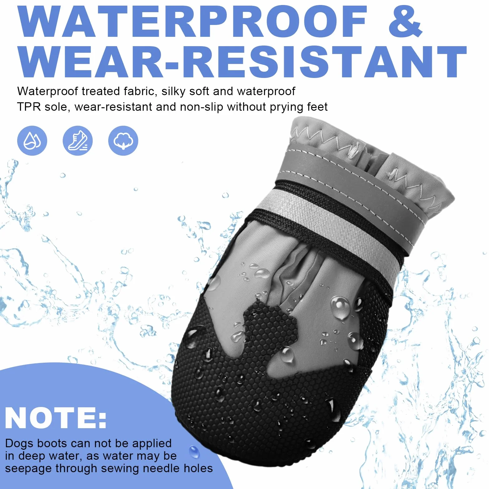 Bottes Imperméables pour Chien Ajustables avec Bandes Réfléchissantes - Protection des Pattes
