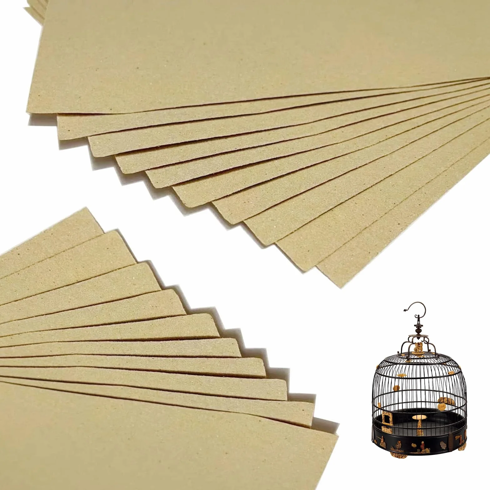 Feuilles de Papier de Gravier pour Cage à Oiseaux, Accessoires pour Perruches, Calopsittes, Canaris, Pinsons, Conures