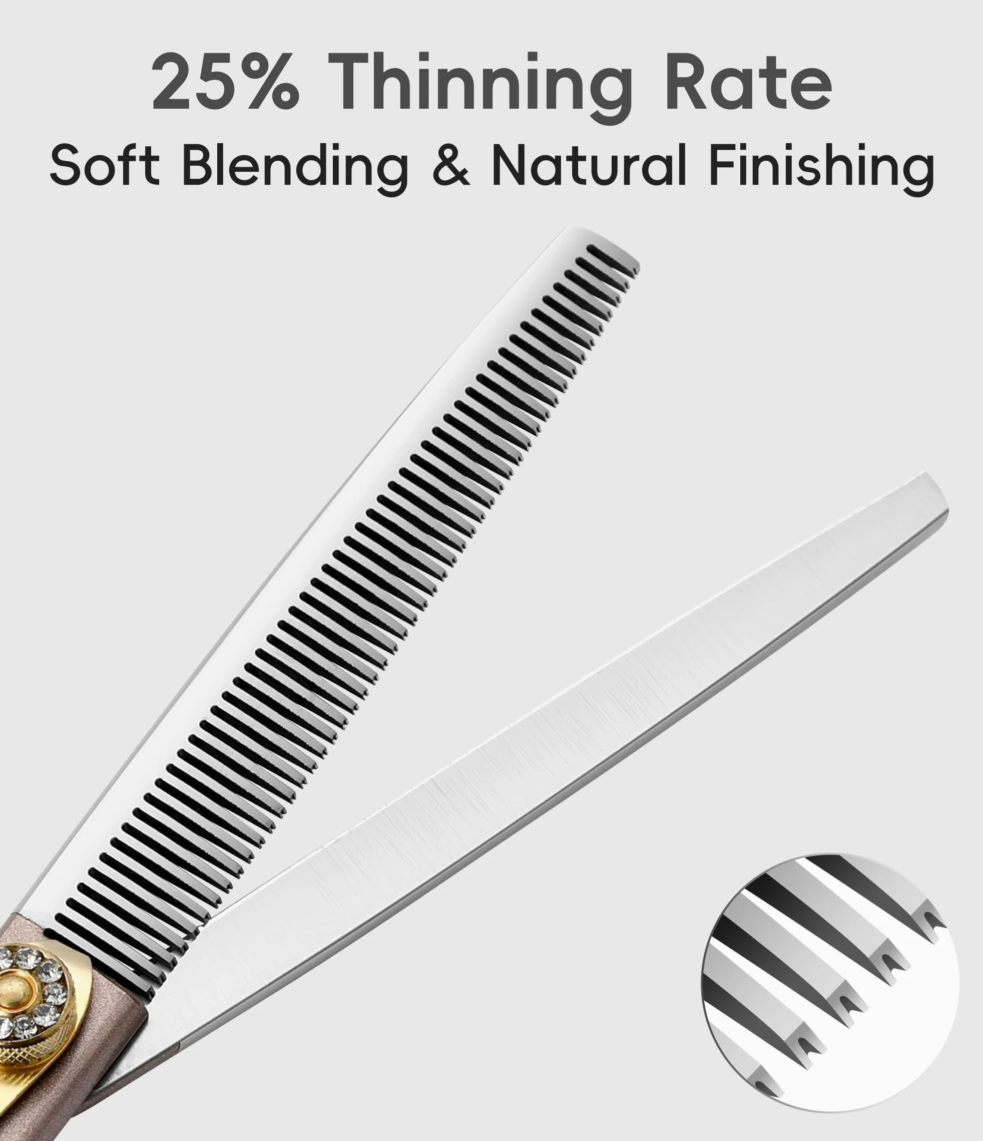 Ciseaux à effiler professionnels pour chien et chat - 19,2 cm - Ciseaux de toilettage pour animaux domestiques - 440C - Ciseaux à effiler pour chiens - 50/56 dents