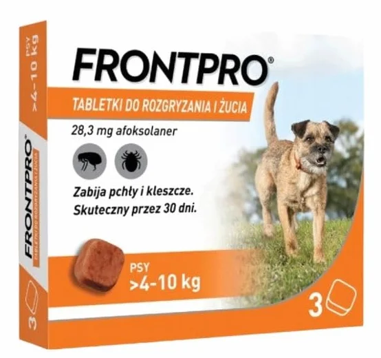 FRONTPRO Flea and Tick Tablets for Dog (4-10 kg) - 3X 28 mg