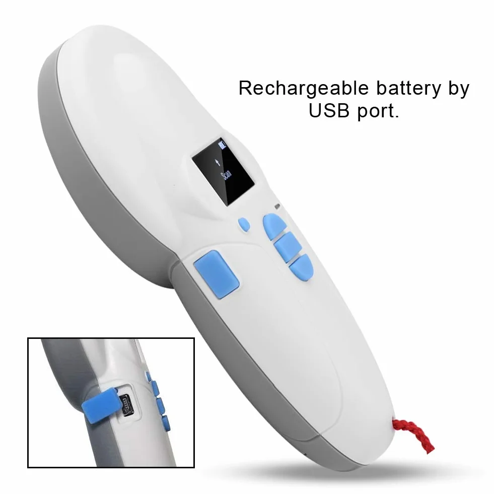 Lecteur d'identification pour animaux de compagnie, lecteur de puces RFID pour animaux - FDX-A/FDX-B (SO11784/85)/HDX/I/EM4102 Microchip Scanner, 128x64 OLED Label Display, 1400mA USB Rechargeable