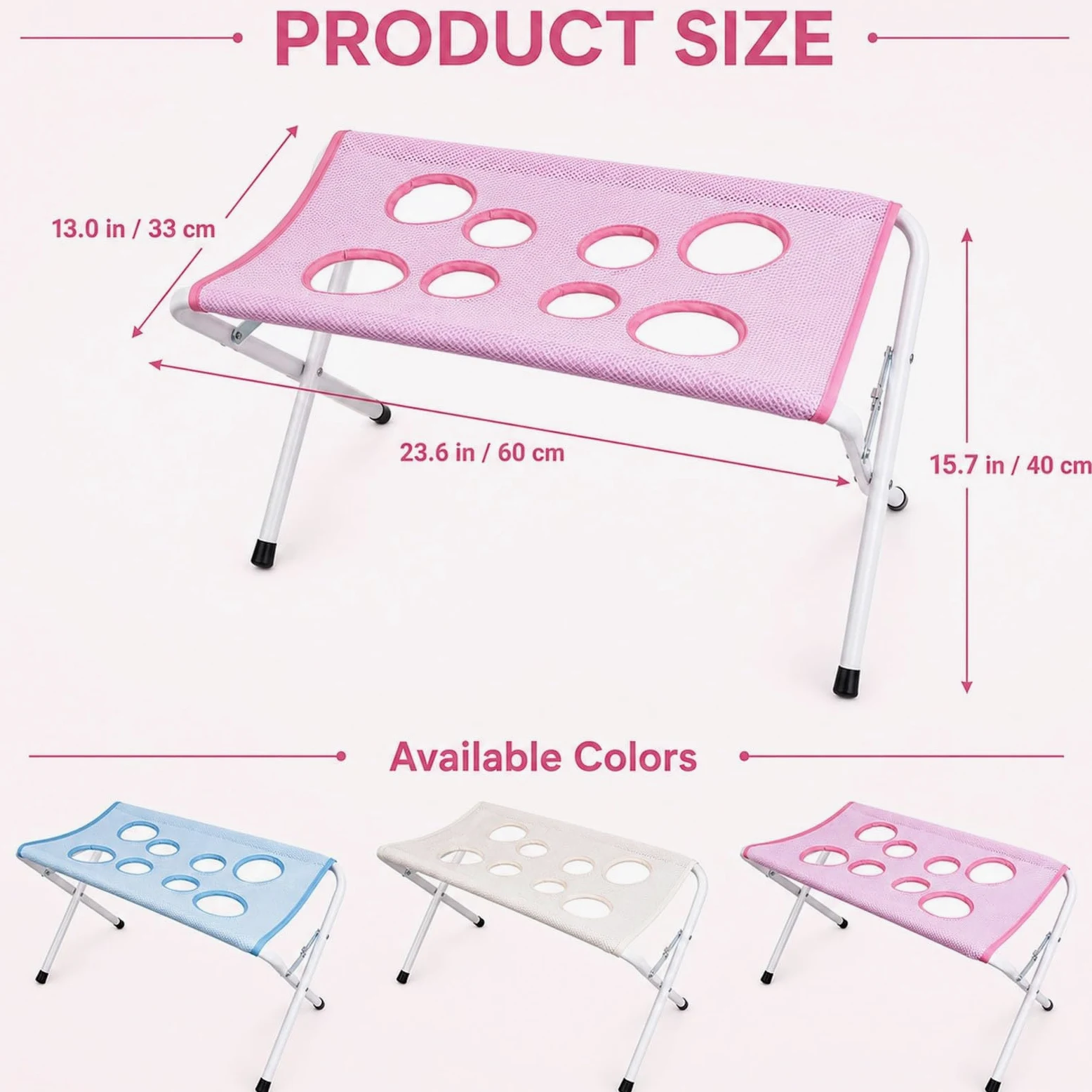 Table de Bain pour Chien Pliable, Station de Toilettage pour Animaux | Avec Surface En Filet Et Sangle De Sécurité, Support De Lavage Portable Pour Petits Et Moyens Chiens Et Chats(Pink)