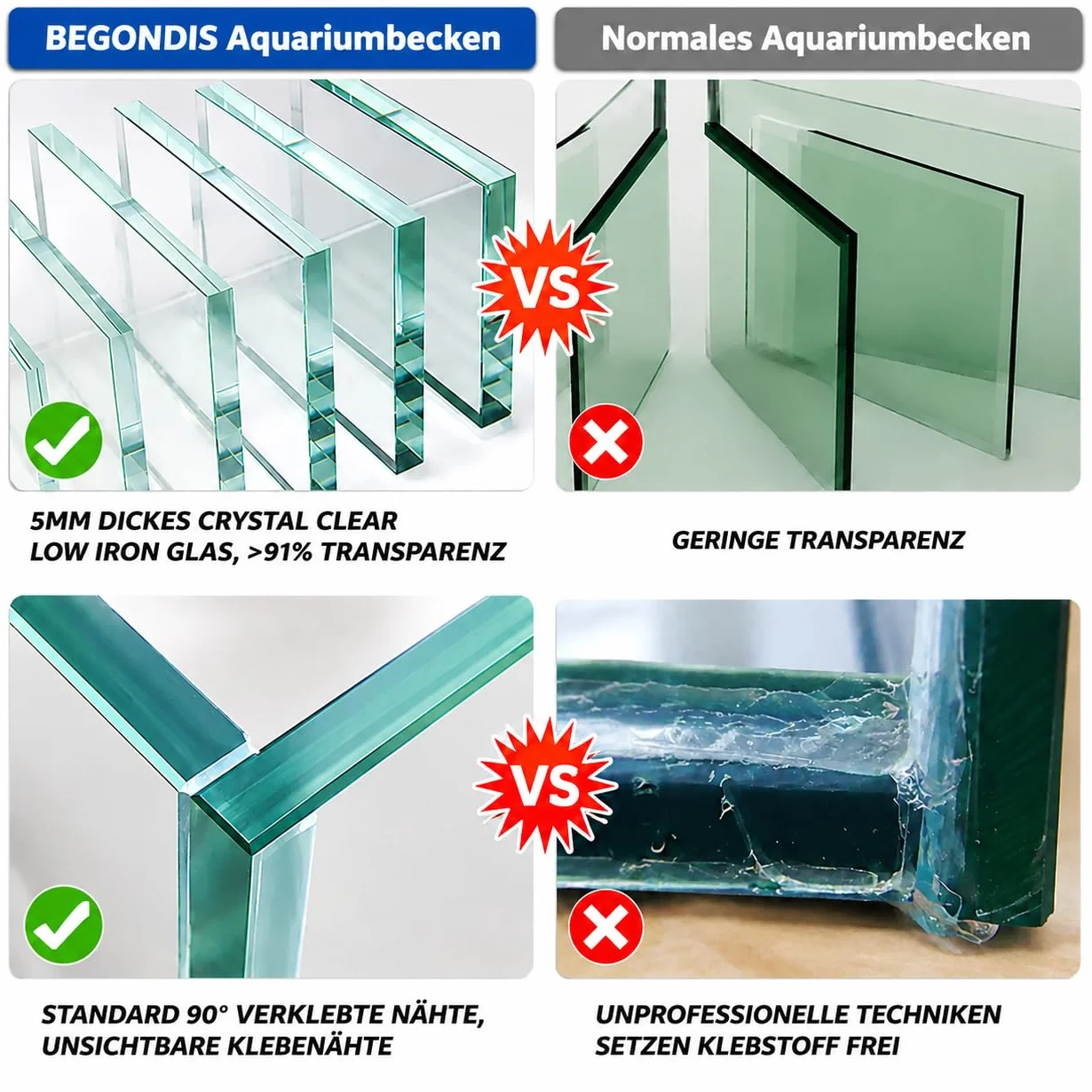 Aquarium cube 45 x 28 x 30 cm Bac en verre
