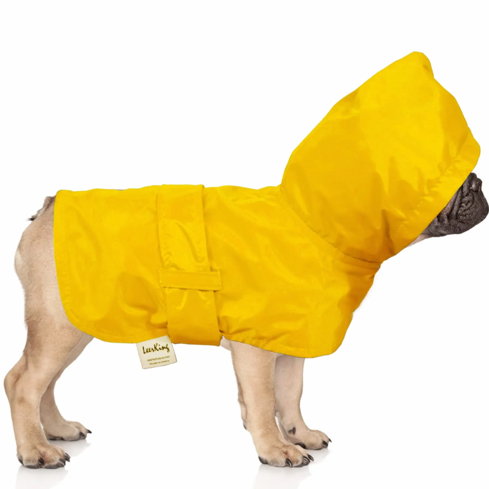 LeerKing Manteaux Imperméable pour Chien avec Capuche Veste de Pluie 10 Tailles pour Toutes Les Races Petites Moyennes et Grandes, Jaune XXS