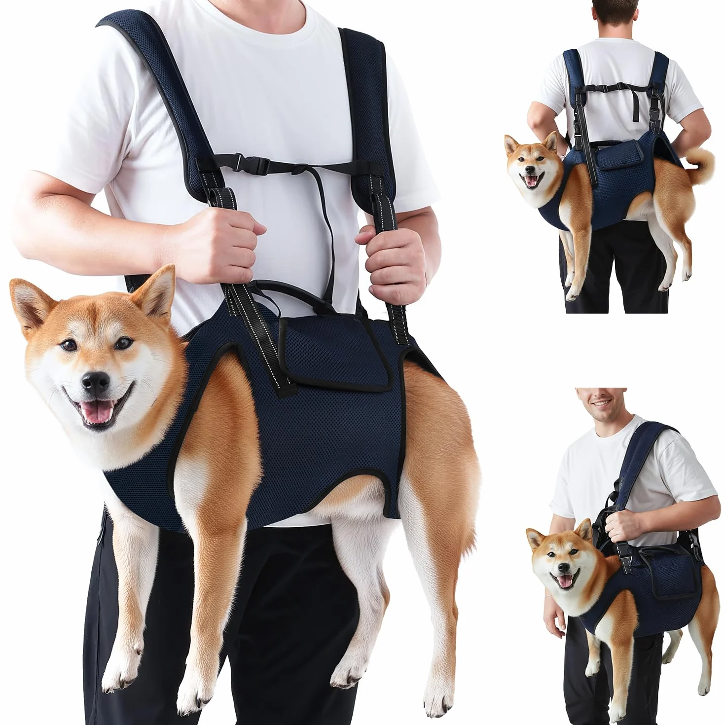SlowTon Harnais de Levage pour Chien de Grande Taille - Porte-Chien à Corps Complet avec Sangles réglables et poignée de contrôle
