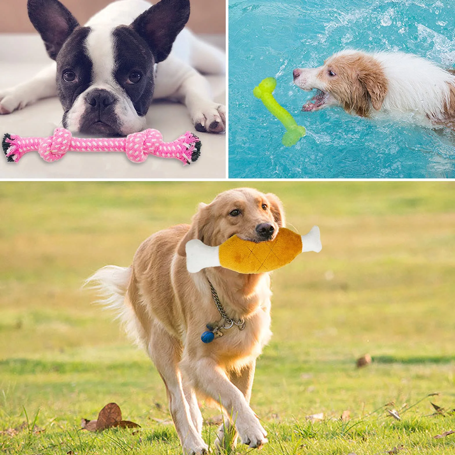 Amzeeniu Jouet pour Chiens Lot de 14 PCS Jouet à Mâcher Corde Interactif Chien Balle