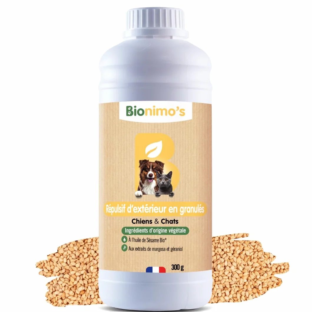 Répulsif Extérieur Chiens Chats Naturel Végétal Gritz Maïs Huile Sésame Bio 100% Français