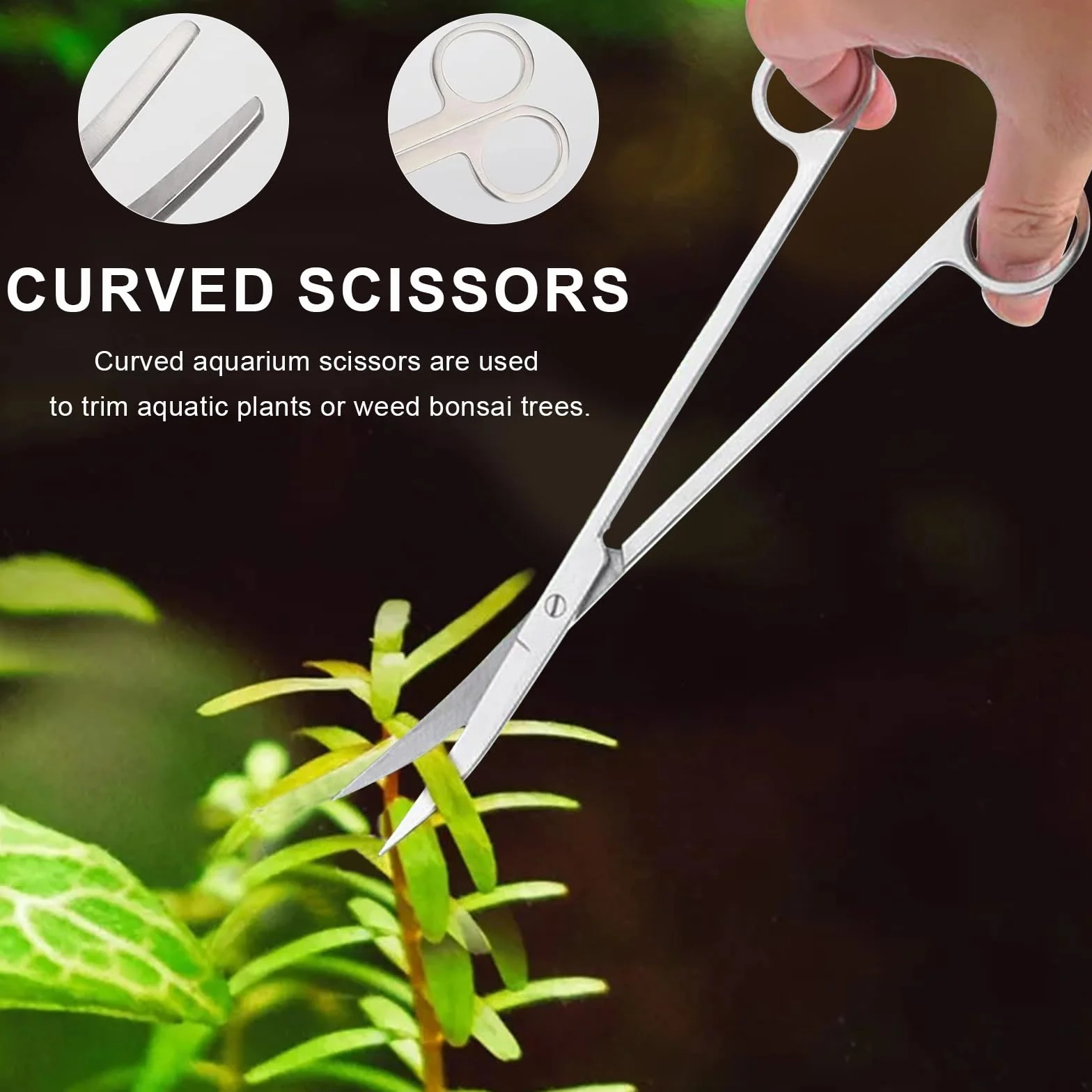Kit d'outils aquarium 4 en 1 en acier inoxydable avec pince longue, ciseaux, spatule