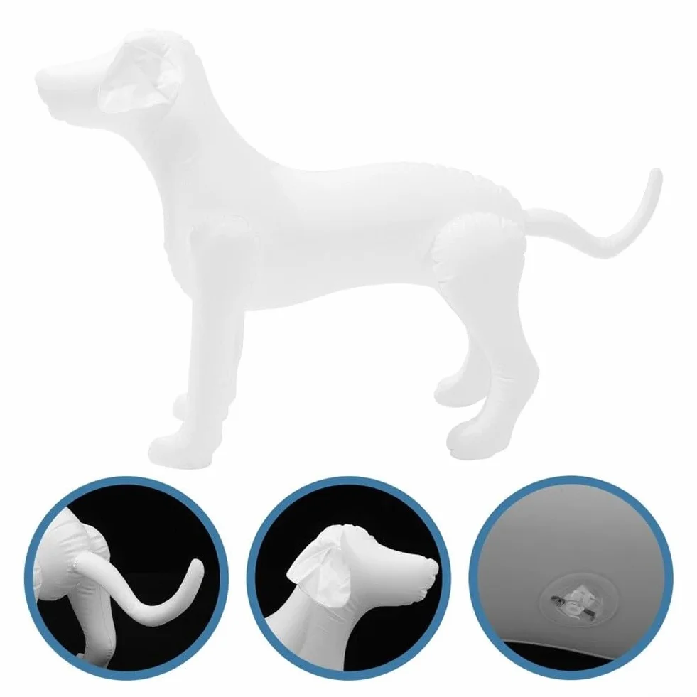 Mannequin Gonflable PVC Animaux de Compagnie Pieds réglables Présentation Vêtements Blanc
