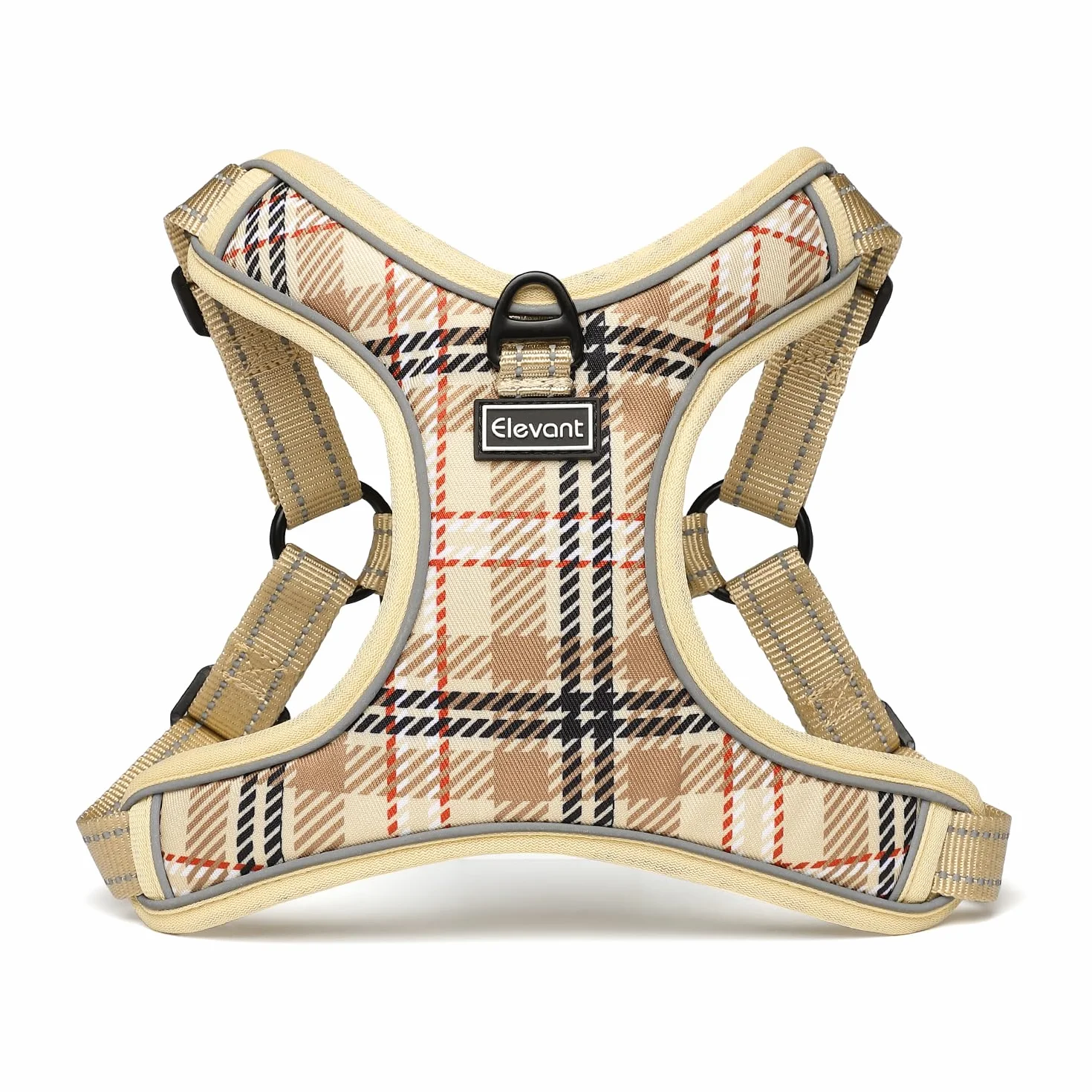 Harnais Chien Anti Traction Réglable Réfléchissant Respirant Confort Doux Gilet Rembourré Petite Moyenne Grande Chien XS Beige Marron