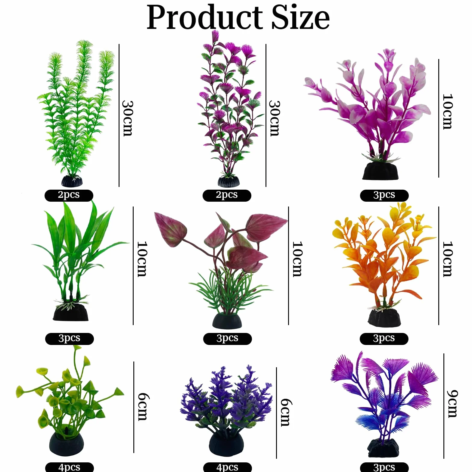 27 Pièces Décoration Aquarium Plante Artificielle PVC Colorée Poisson Réservoir Maison Bureau