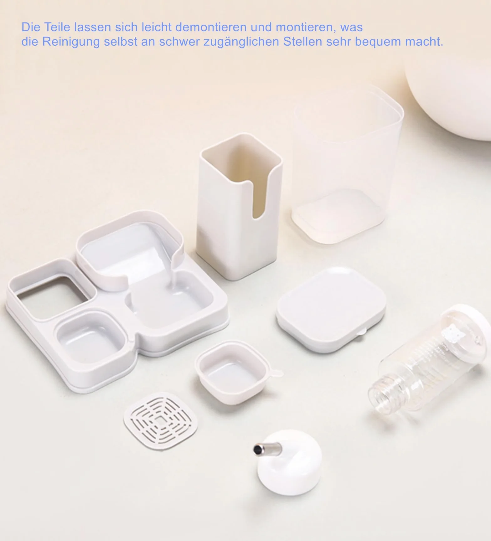 Gourde étanche pour hamster avec distributeur automatique de nourriture, transparent, buse en acier inoxydable, jaune