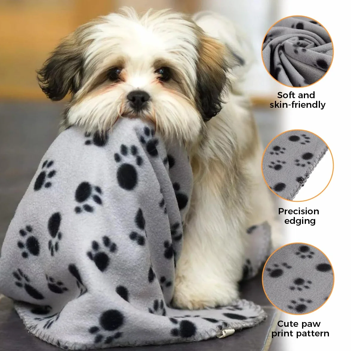 Plaid Chien 60x70 cm Double Face Couverture Animaux Lavable Universelle pour Petite et Moyenne Taille Chiens et Chats