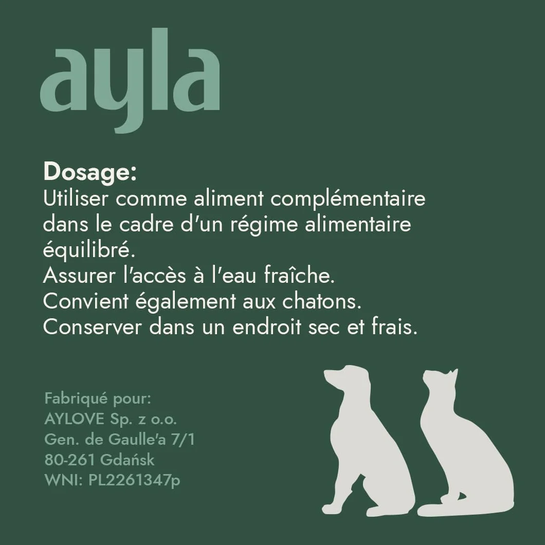 AYLA Friandises pour chat lyophilisées Riche en protéines Booster pelage muscles 140 g mélange