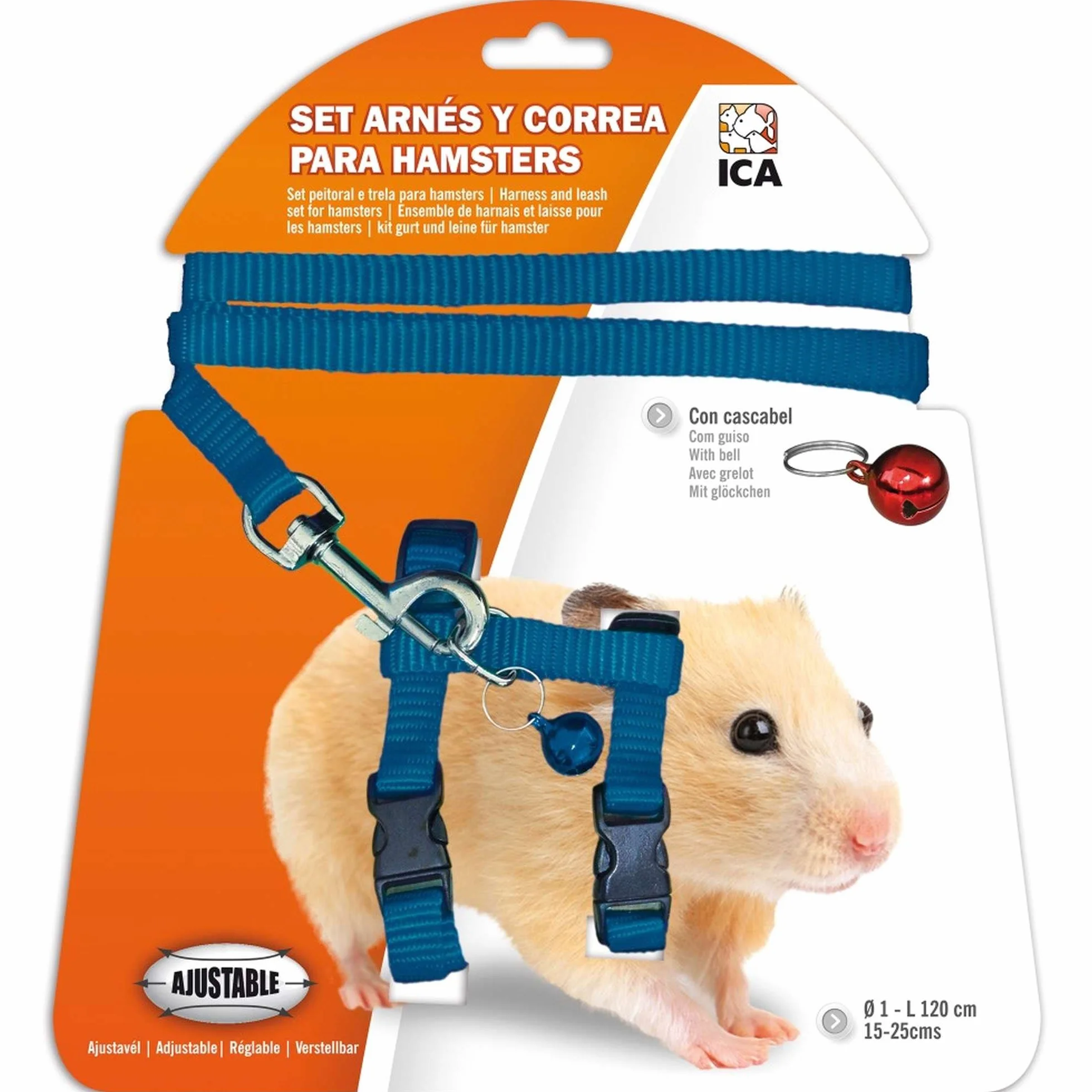 Ensemble Harnais et Laisse pour Hamster ICA DA977, Bleu