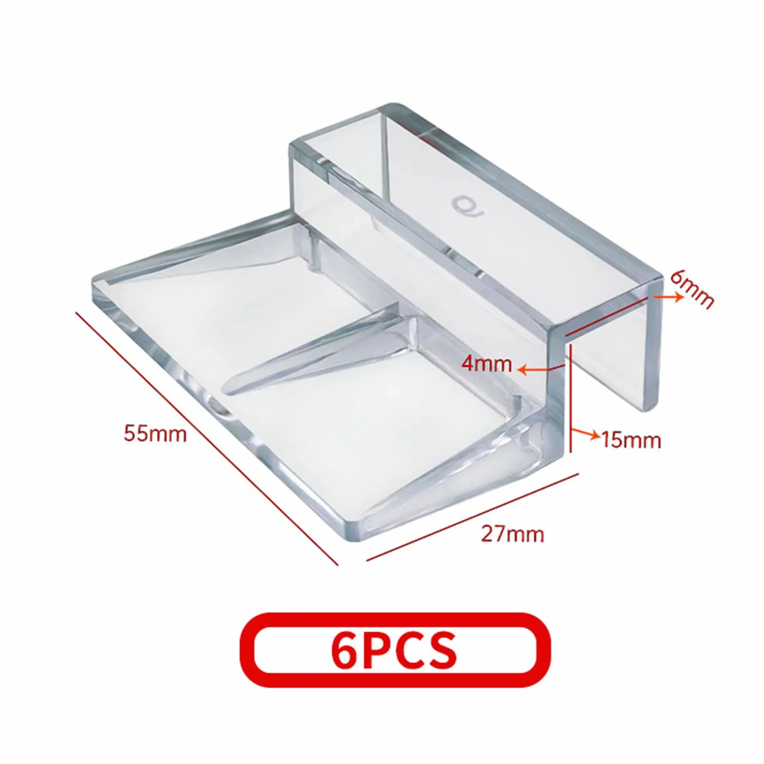 Clips de Protection en Verre pour Aquarium 6mm, Support d'Aquarium Acrylique, 6 Pièces