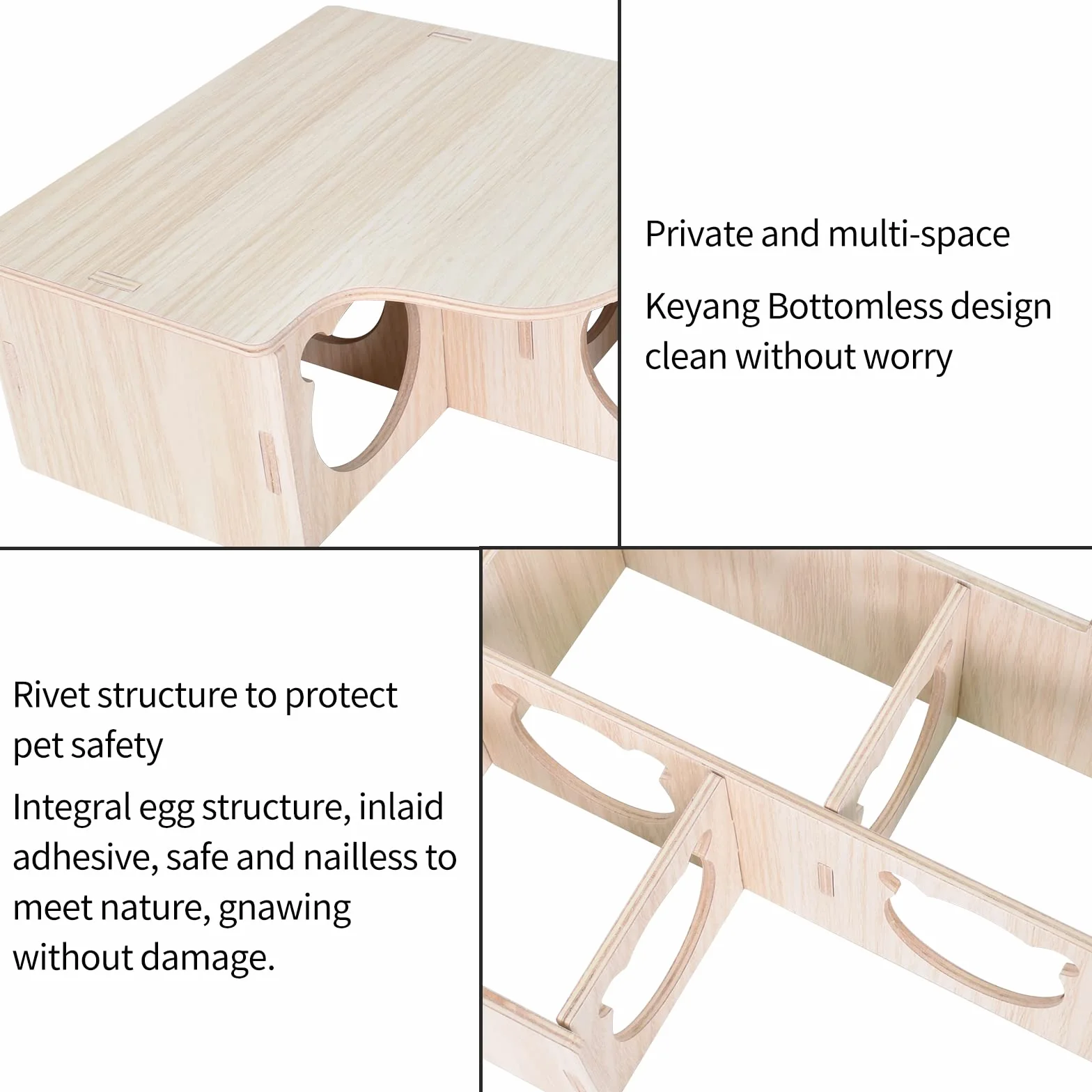 Maison en Bois pour Hamster, Hamster Maison d'angle en Bois, Maison Hamster, Maison Cochon d'Inde, pour Petits Animaux de Compagnie, Hamster Nain, Degus, Souris à Barbelés (22.5 * 17.8 * 8cm)