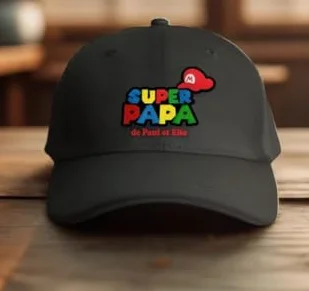 Casquette noire réglable Super Papa cadeau personnalisé Fête des Pères