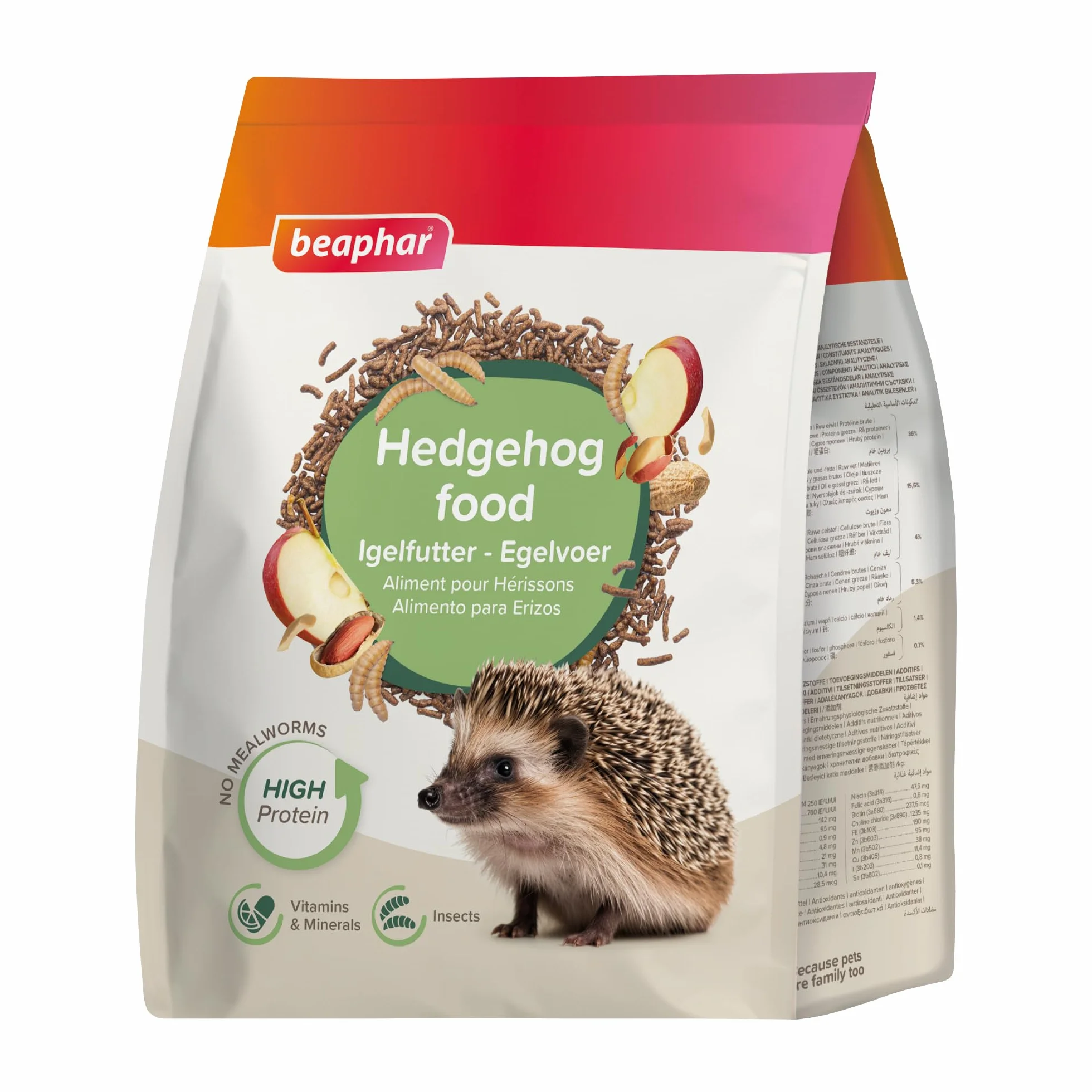 BEAPHAR Aliment pour Hérissons 1 kg Haute teneur en protéines Aux Insectes Mouche Soldat Noire