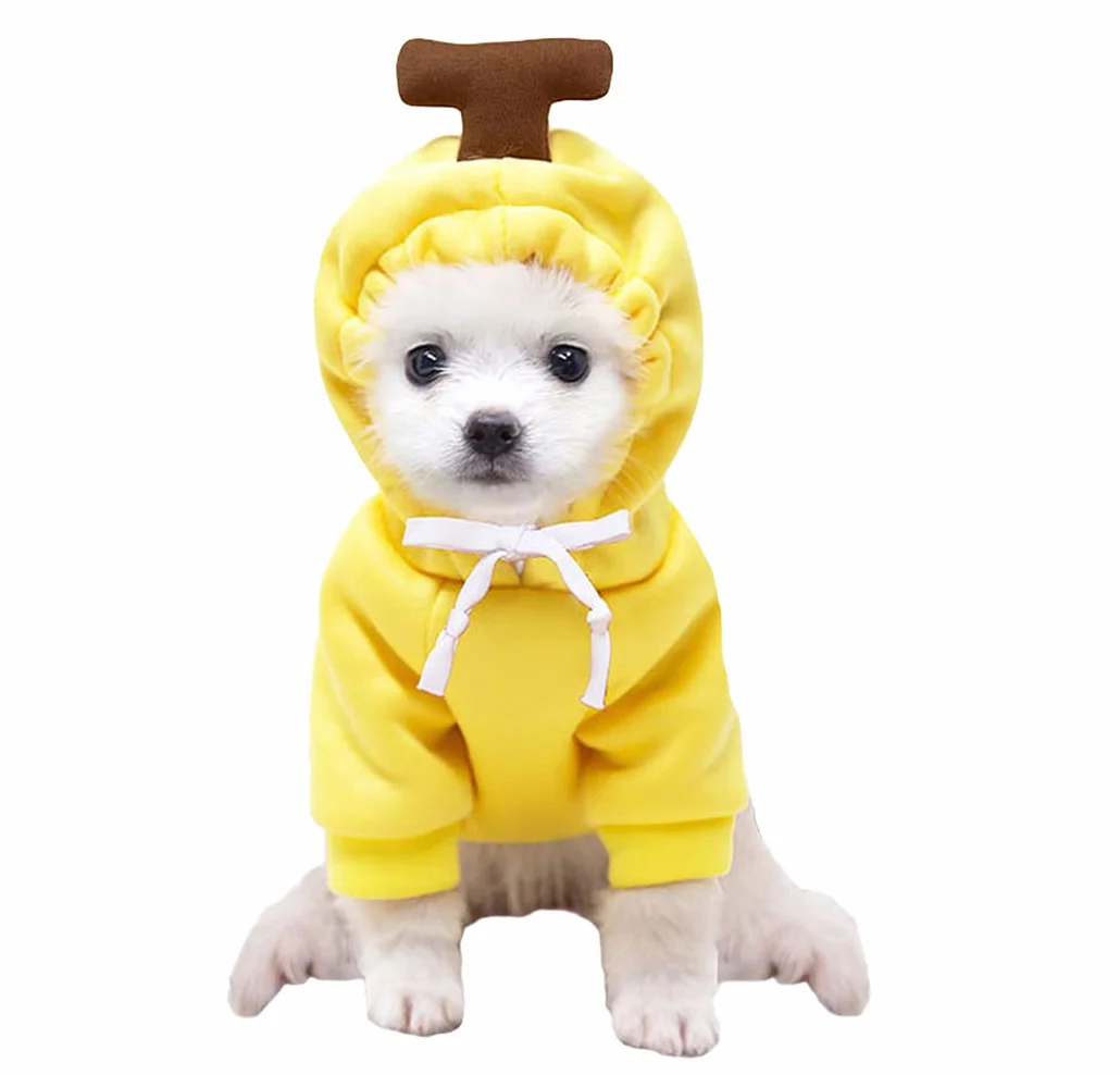 XIAOYU Hoodie vêtements pour Animaux de Compagnie Chiot Chien Chat Banane
