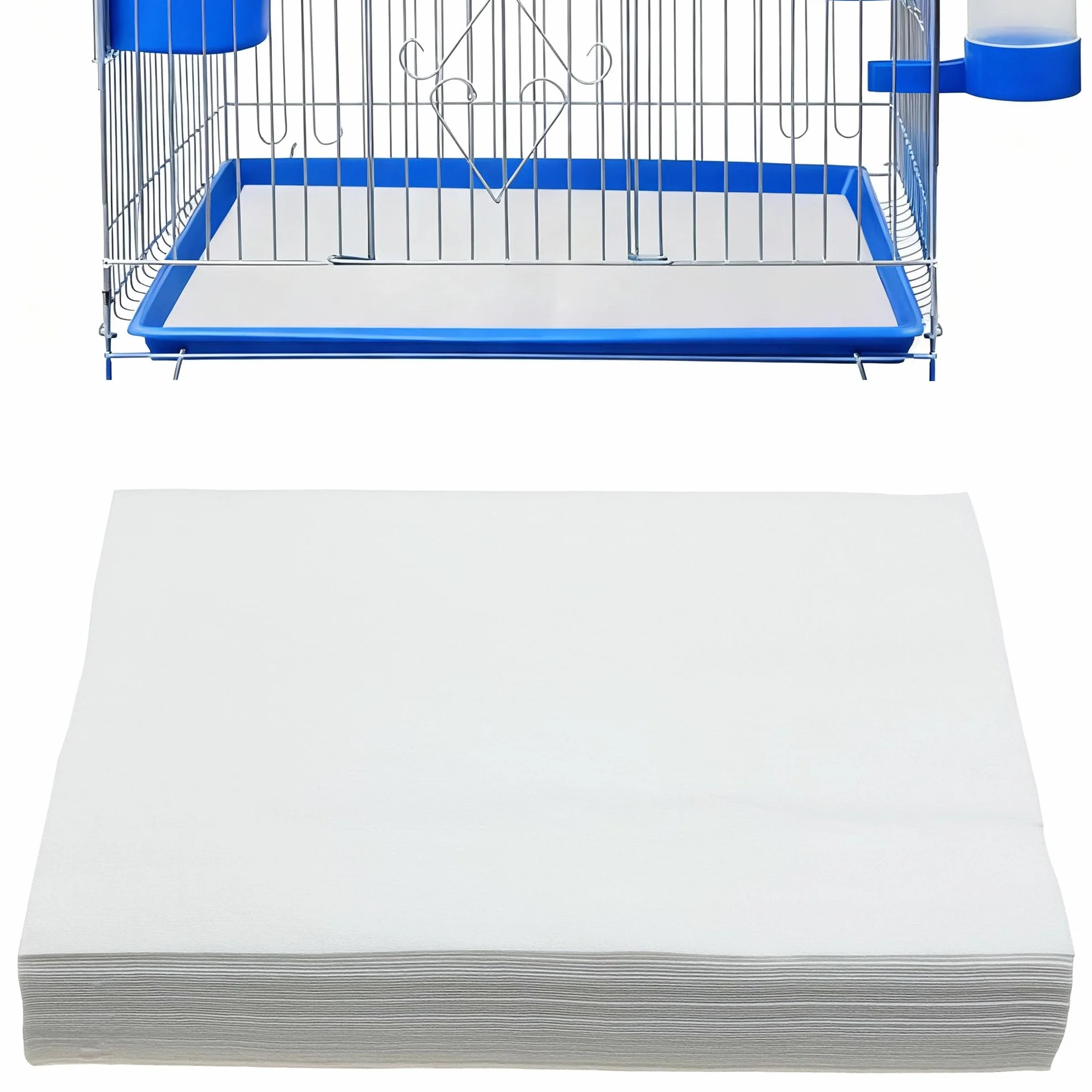 Papier Absorbant pour Oiseaux, Lot de 100 Feuilles Jetables Prédécoupées, Non Tissé, 30 x 40cm